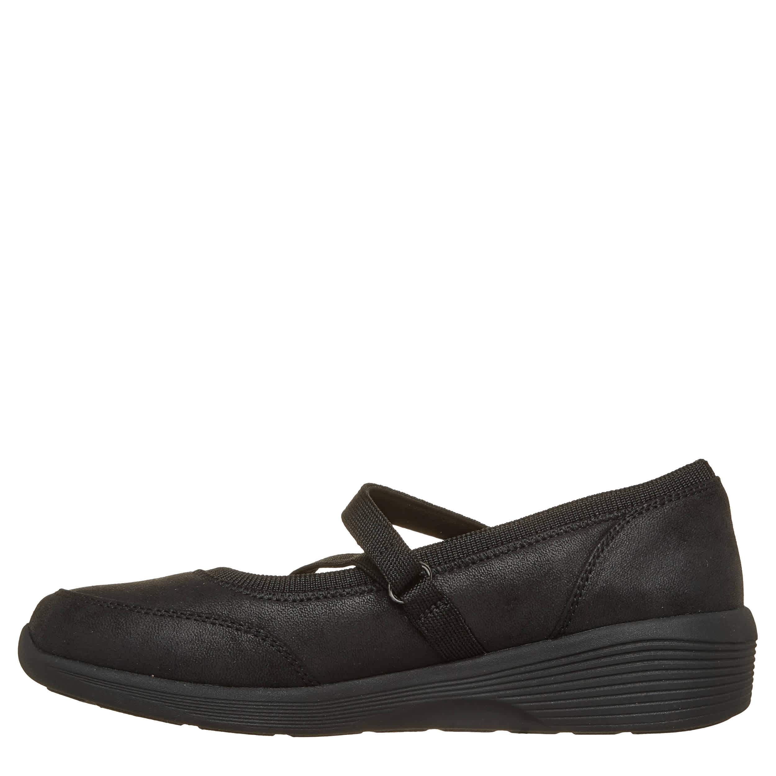 SKECHERS-WOMENS MADE TO CHARM SLIP ON SNEAKER-BLACK & 