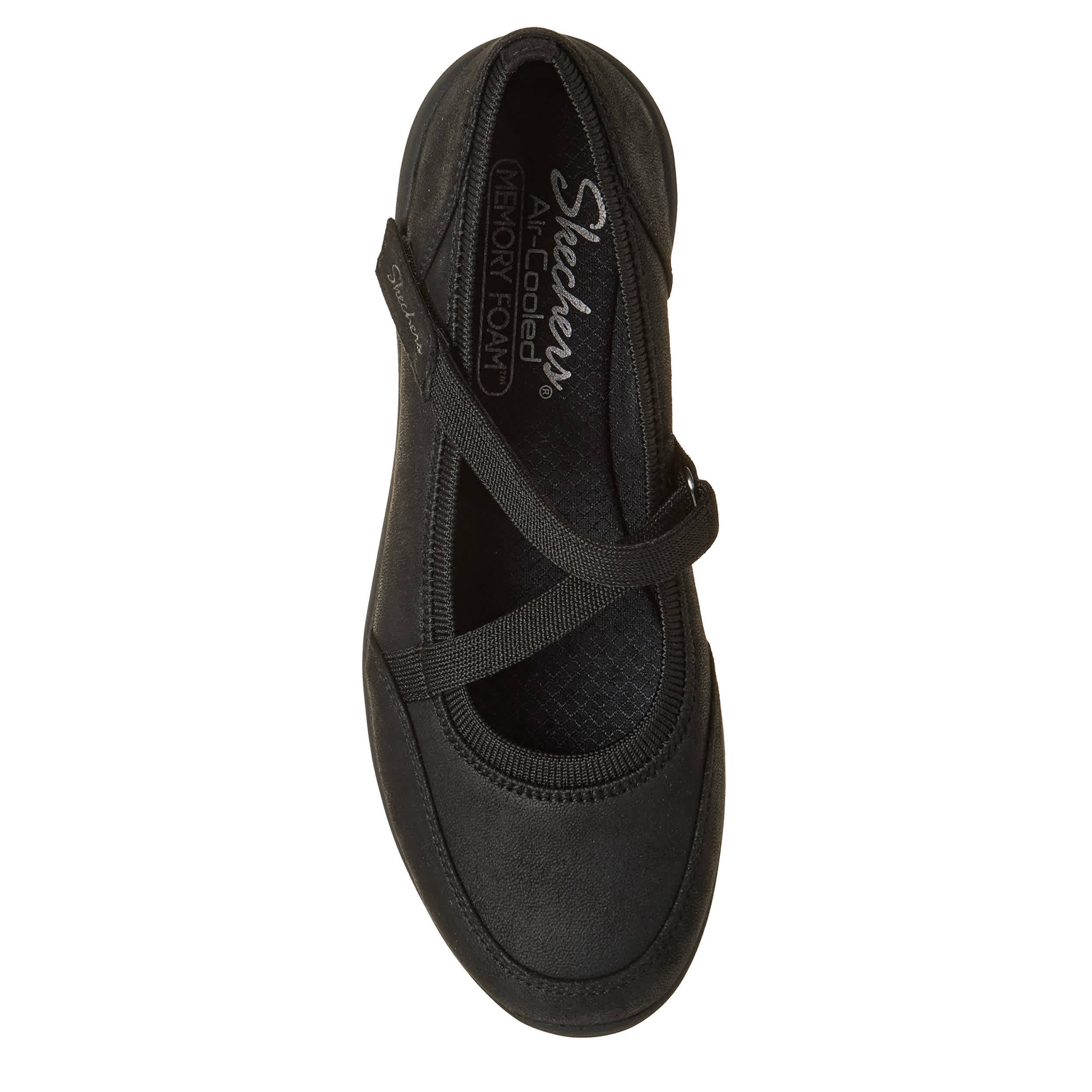 SKECHERS-WOMENS MADE TO CHARM SLIP ON SNEAKER-BLACK & 