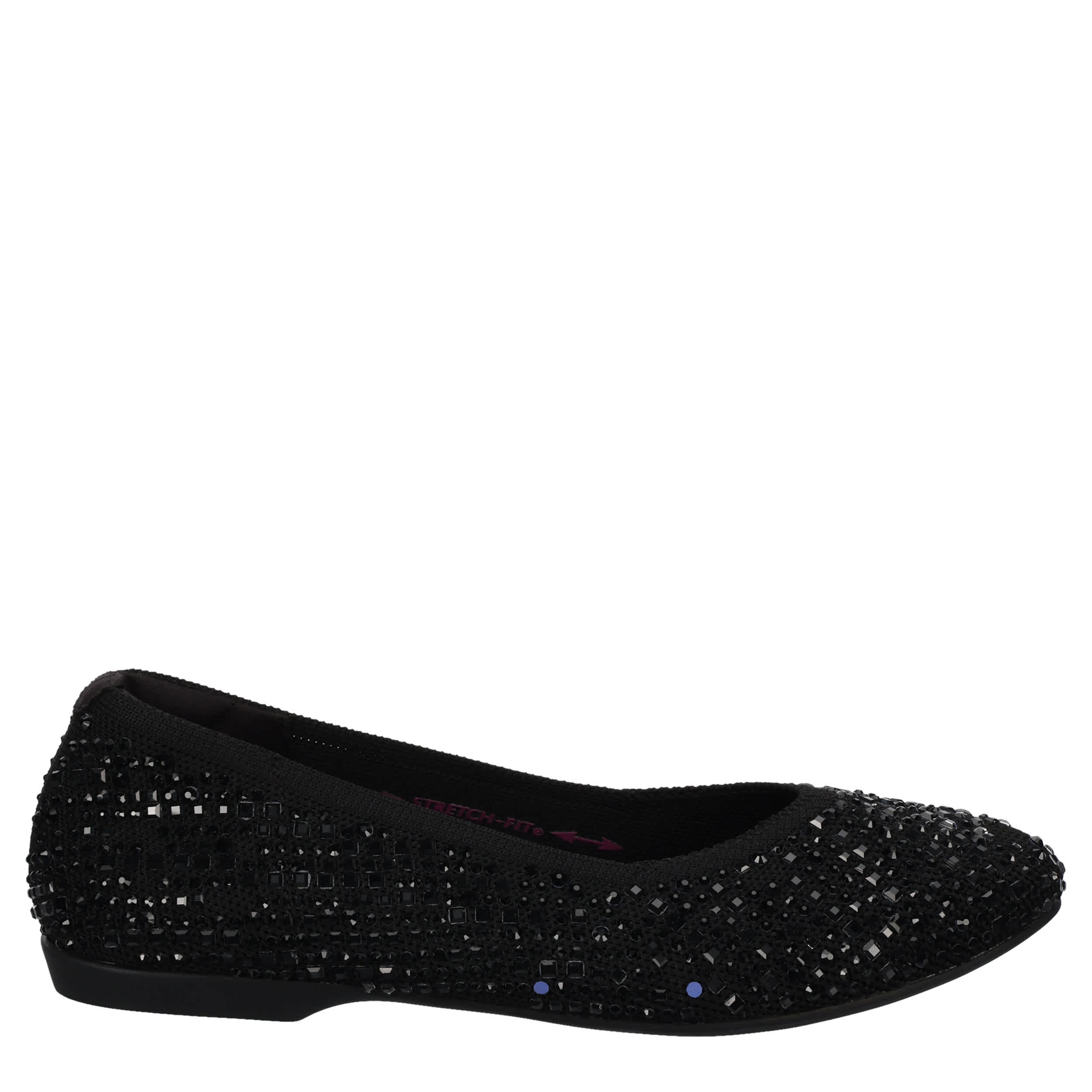 SKECHERS-WOMENS CLEO STYLE FLAT-BLACK & 