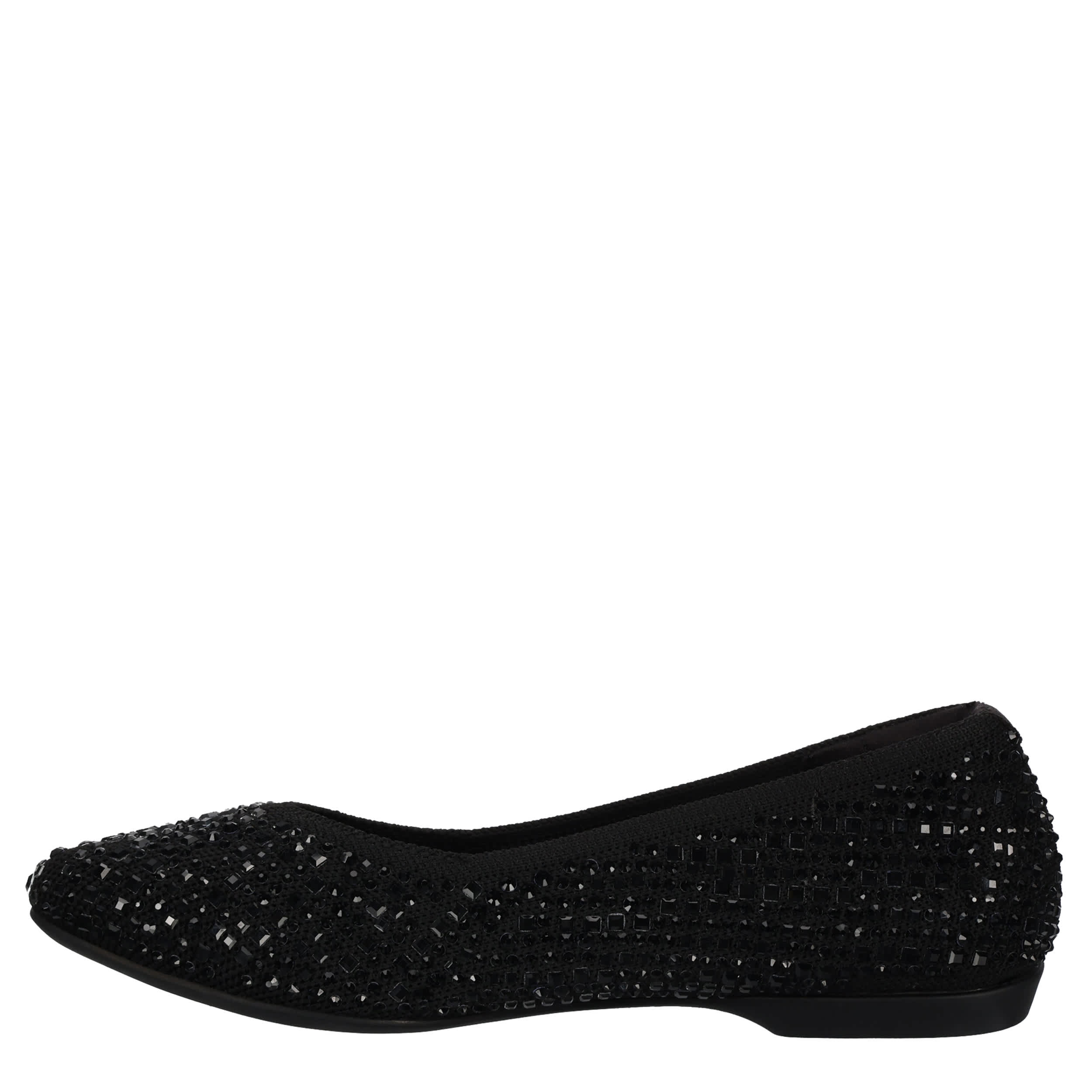 SKECHERS-WOMENS CLEO STYLE FLAT-BLACK & 