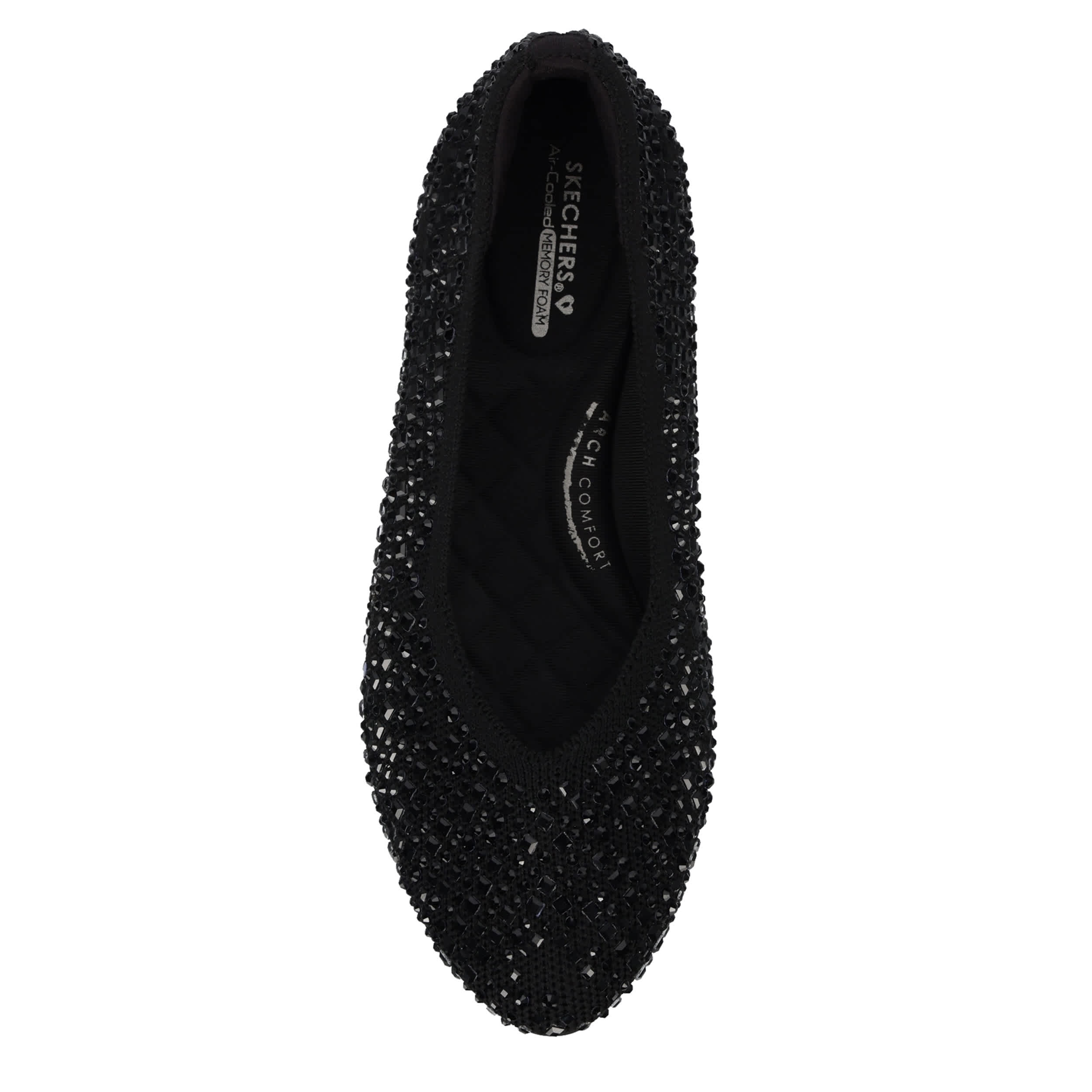 SKECHERS-WOMENS CLEO STYLE FLAT-BLACK & 