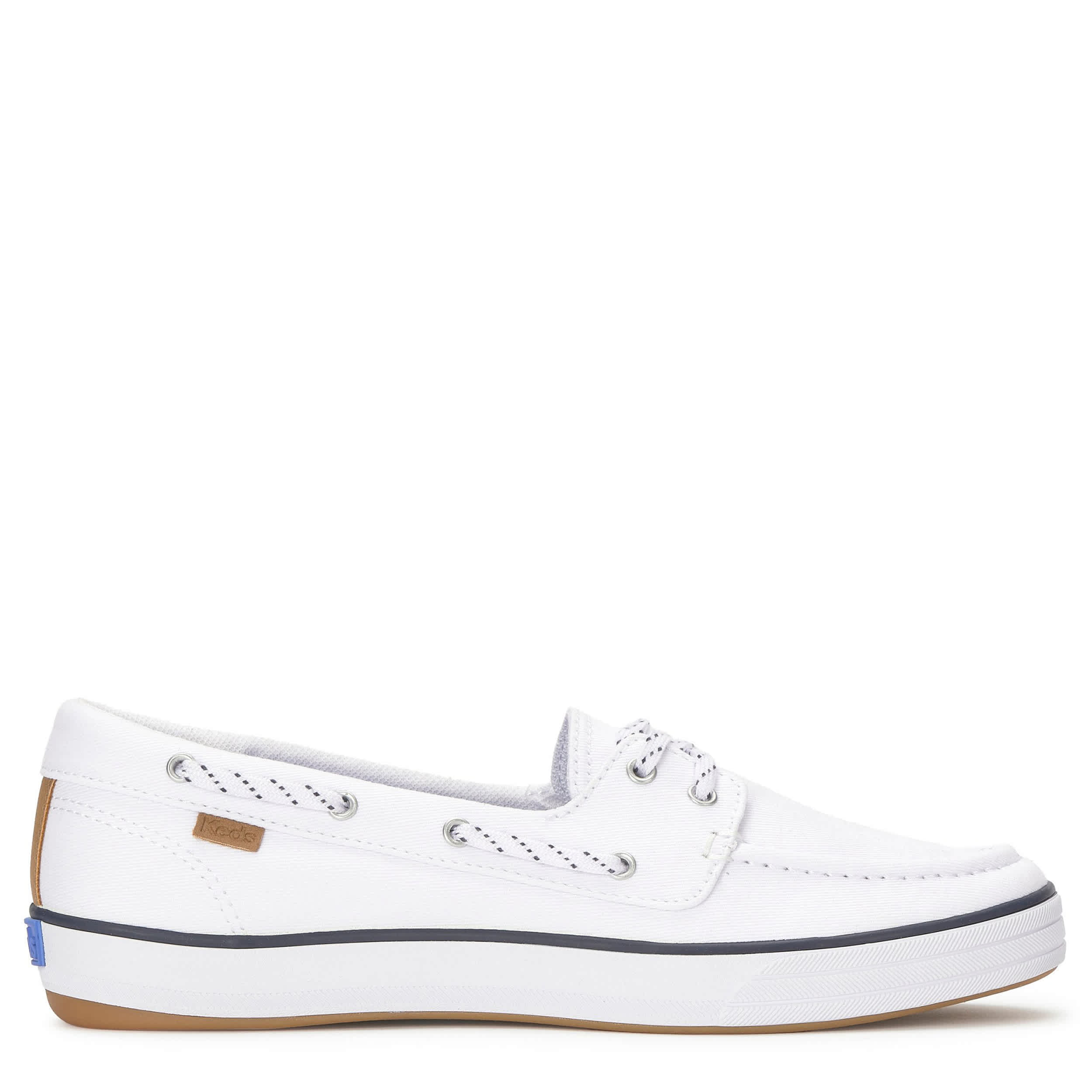 KEDS-WOMENS CENTER III BOAT SHOE-WHITE & 