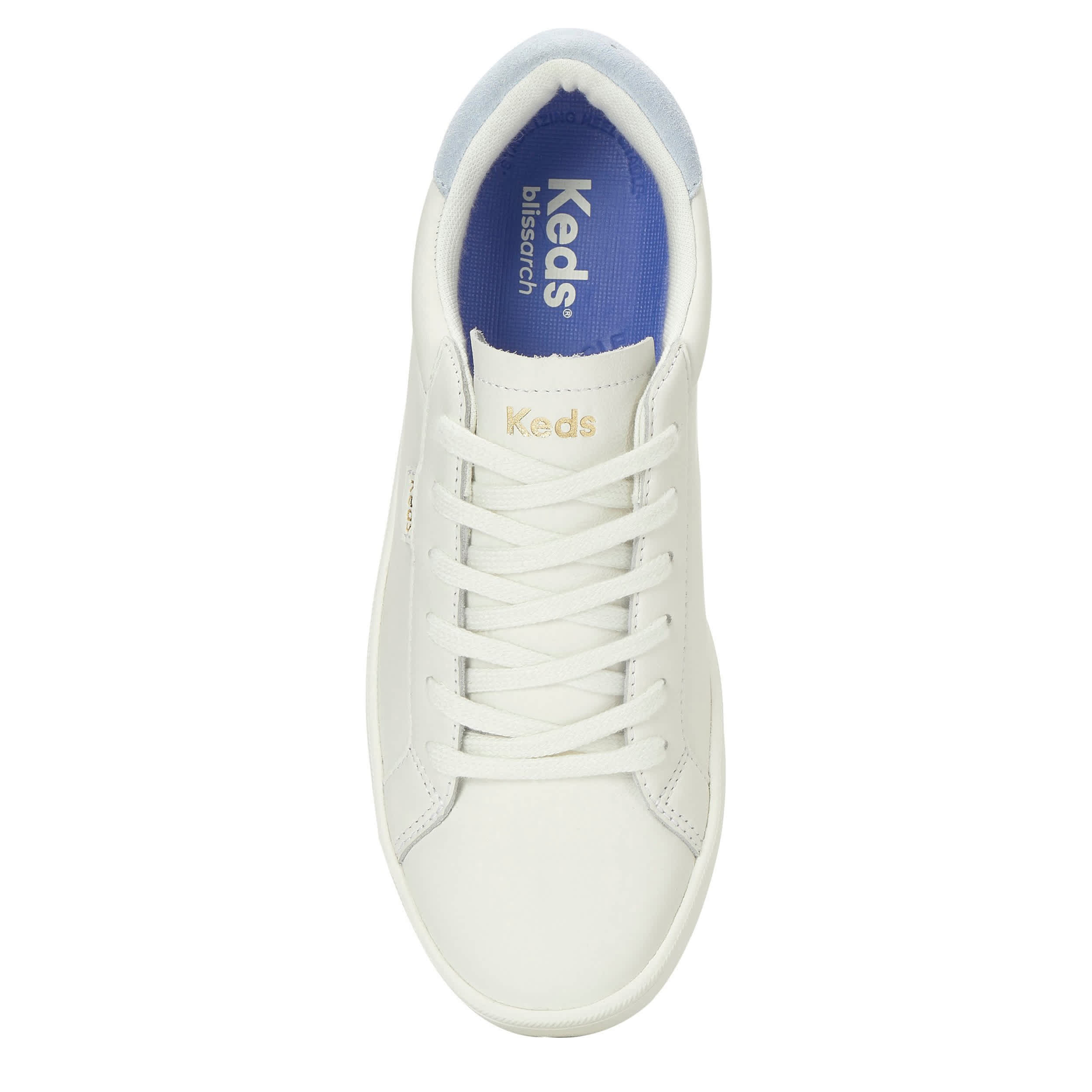 KEDS-WOMENS ACE II LACE SNEAKER-WHITE & LIGHT BLUE