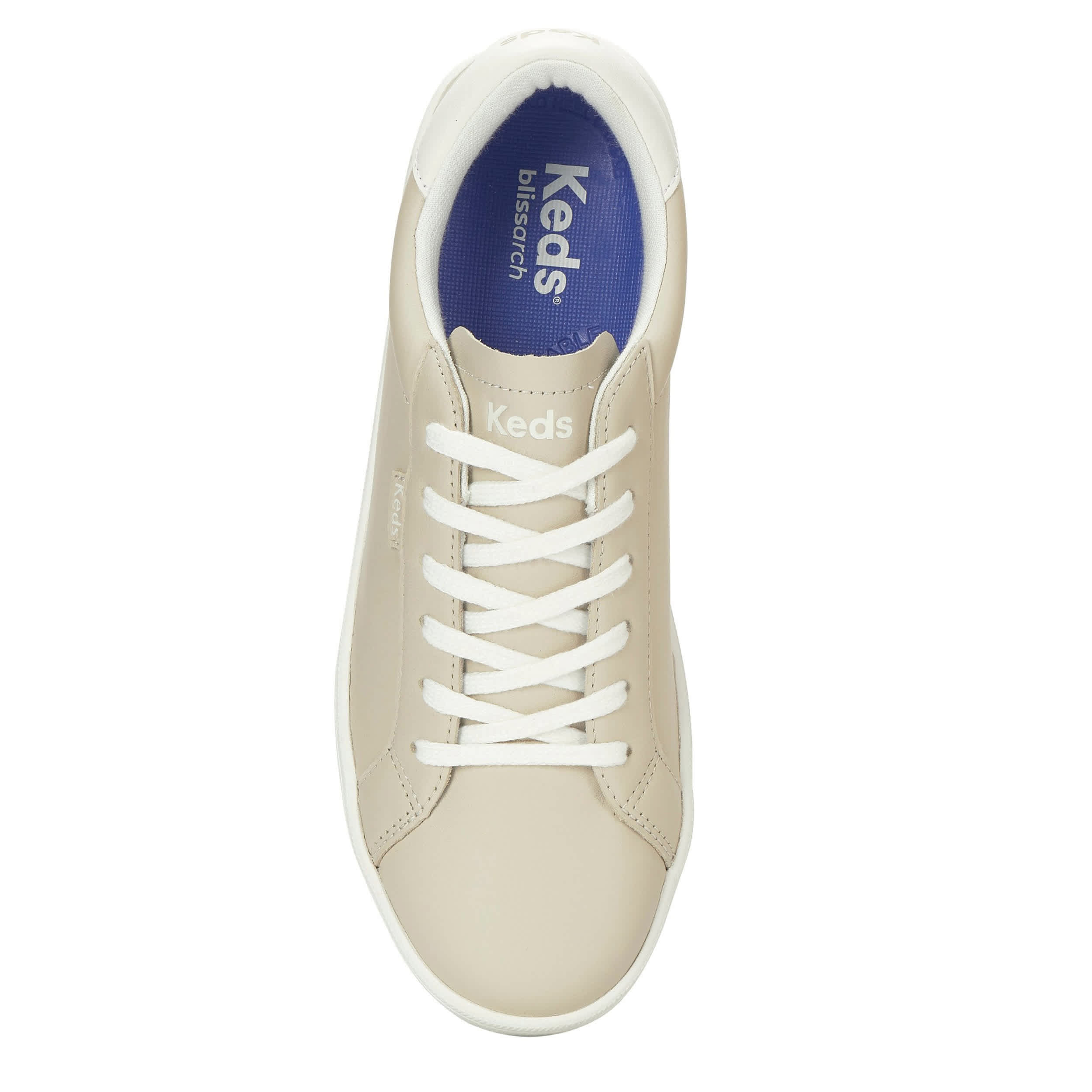 KEDS-WOMENS ACE II LACE SNEAKER-BEIGE & WHITE
