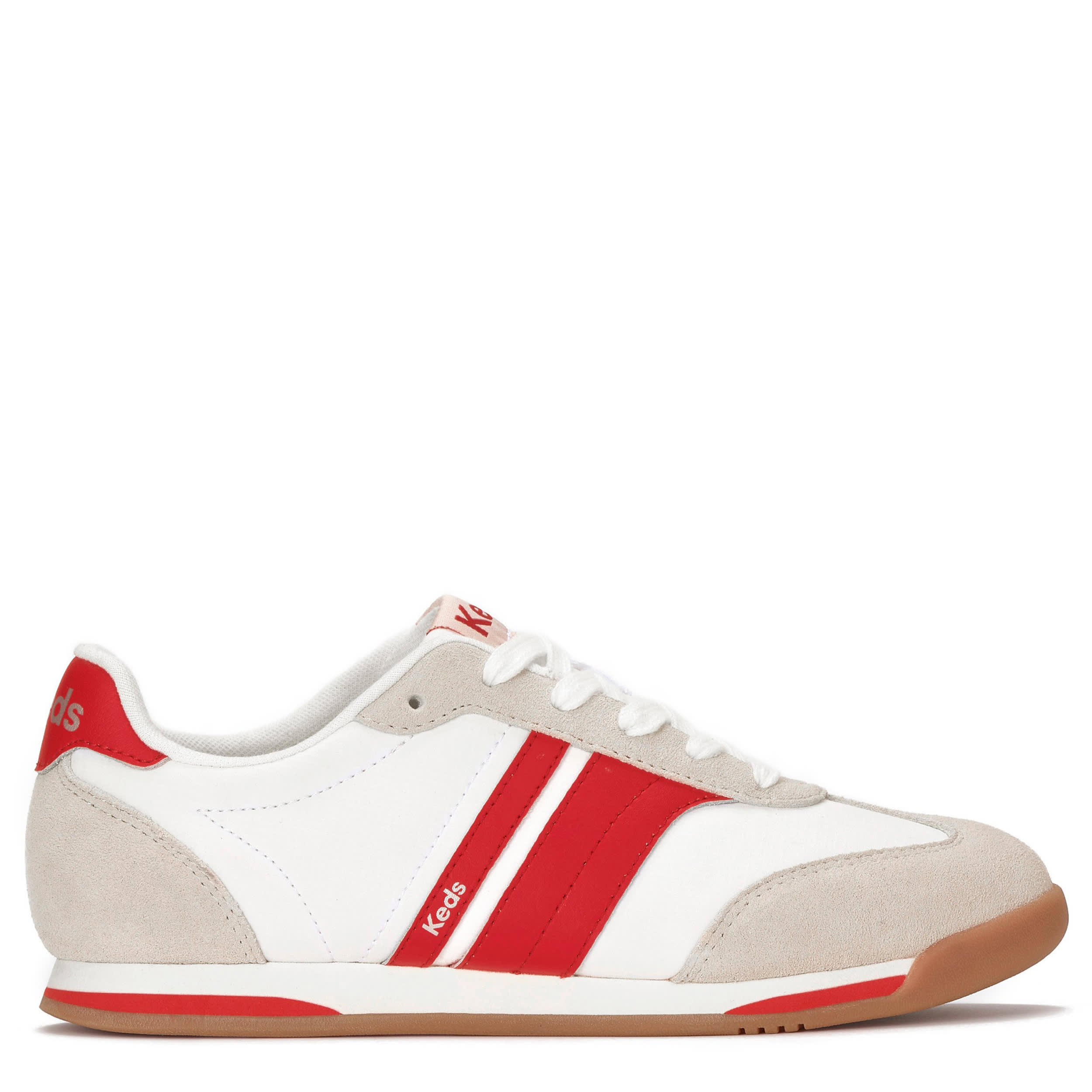 KEDS-WOMENS REVIVAL SNEAKER-LATTE & RED