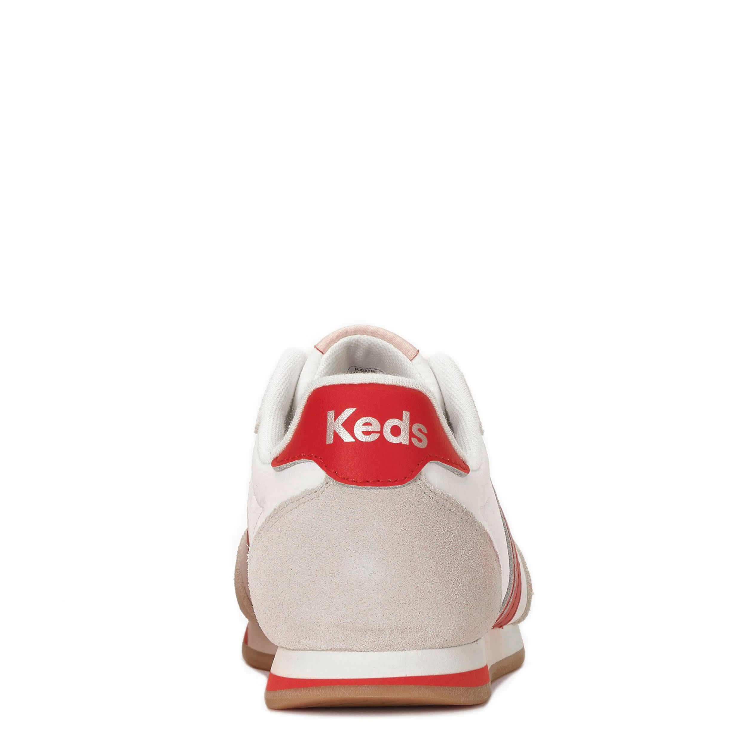 KEDS-WOMENS REVIVAL SNEAKER-LATTE & RED