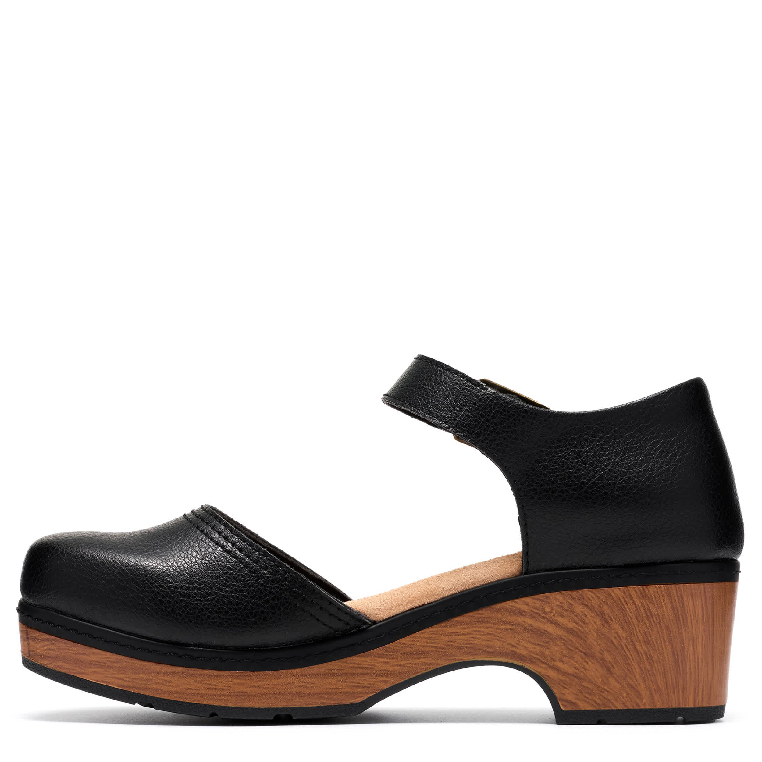 CLARKS-WOMENS PAIZLEE LEAH CLOG-BLACK & 