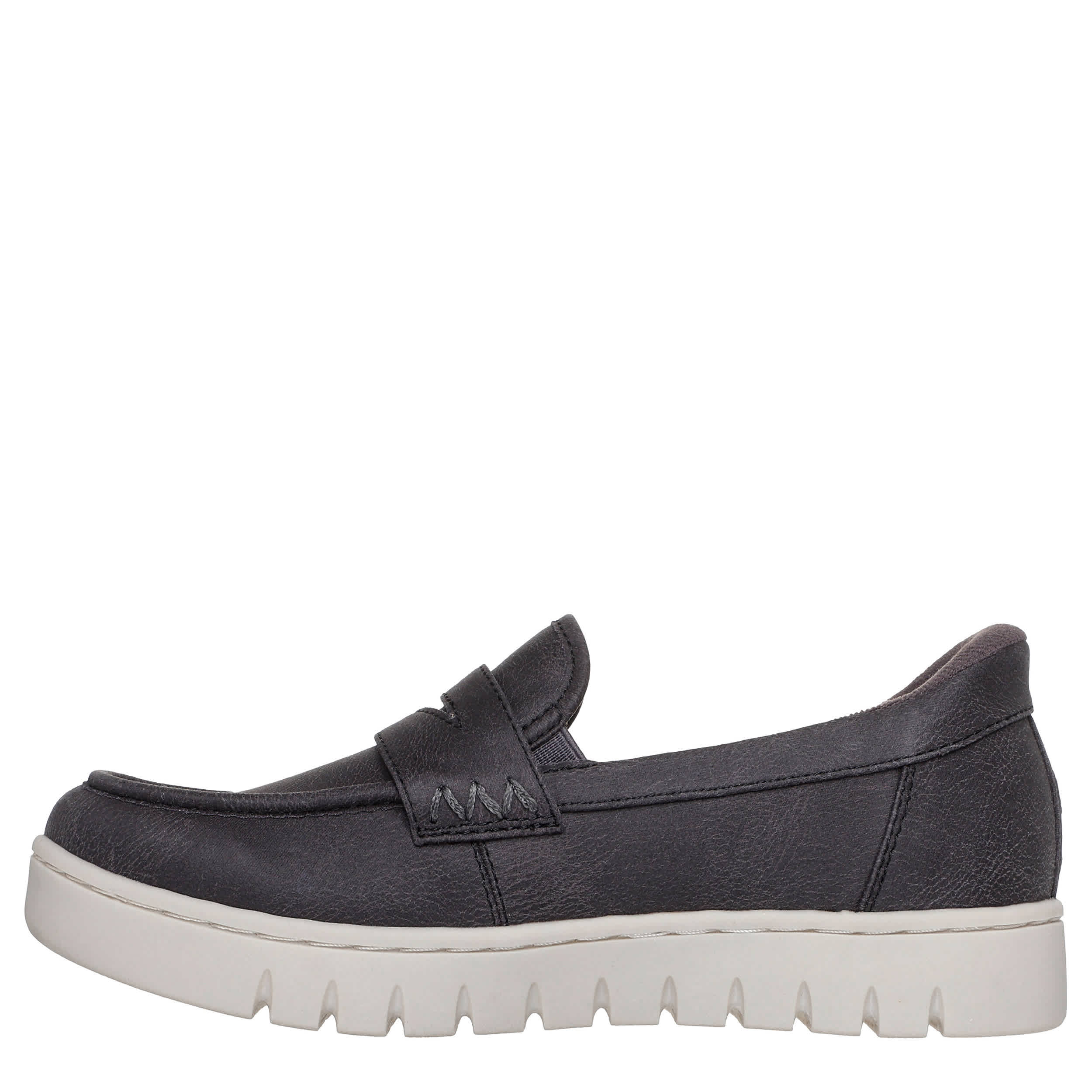 SKECHERS-WOMENS SLIP-INS ARCH COMFORT SUNFEST LOAFER-DARK GREY & 