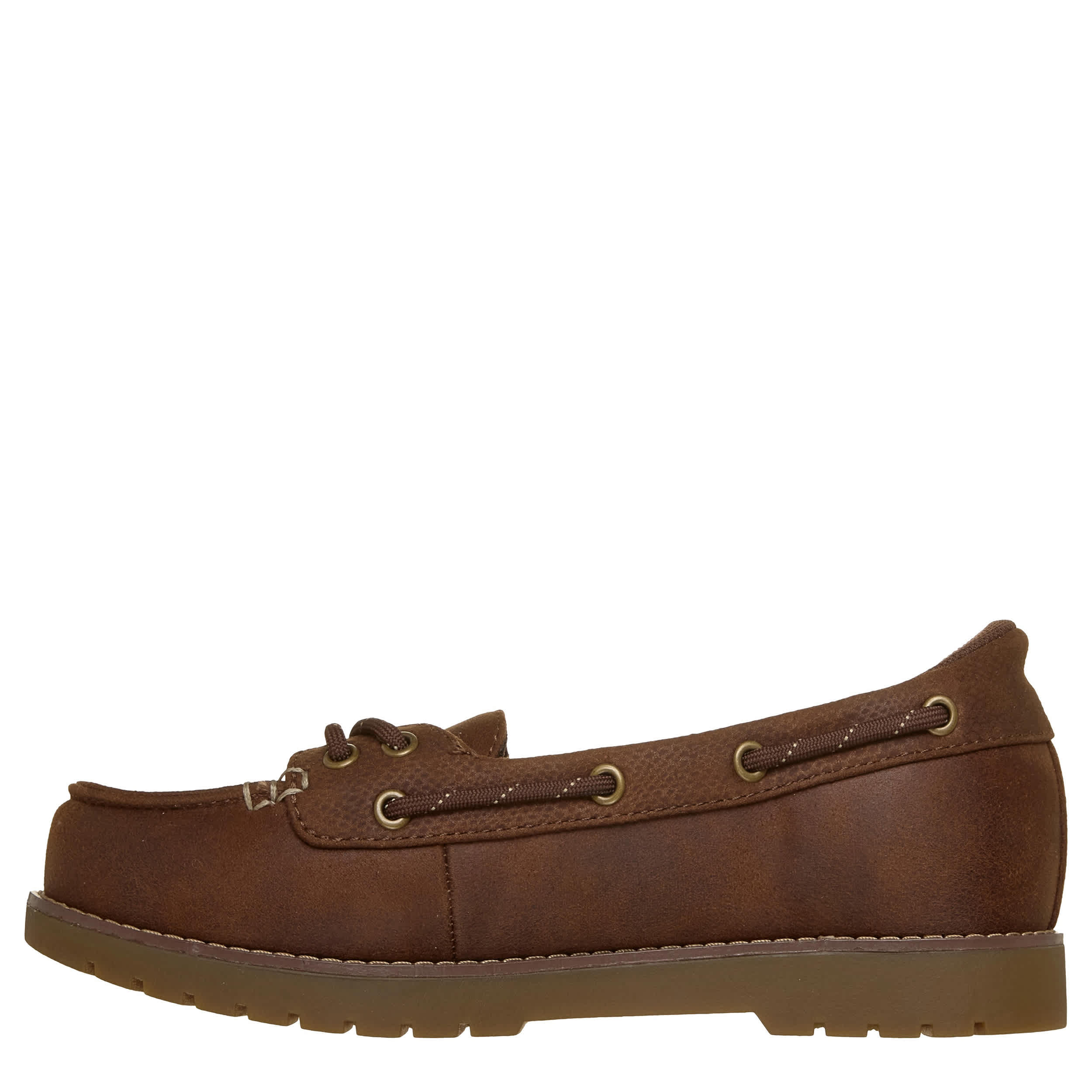SKECHERS-WOMENS SLIP-INS CHILL LUGS BOAT SHOE-BROWN & 