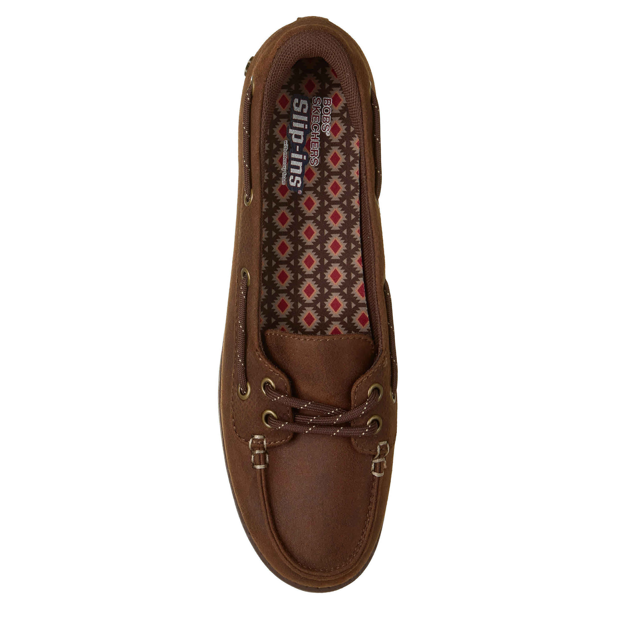 SKECHERS-WOMENS SLIP-INS CHILL LUGS BOAT SHOE-BROWN & 