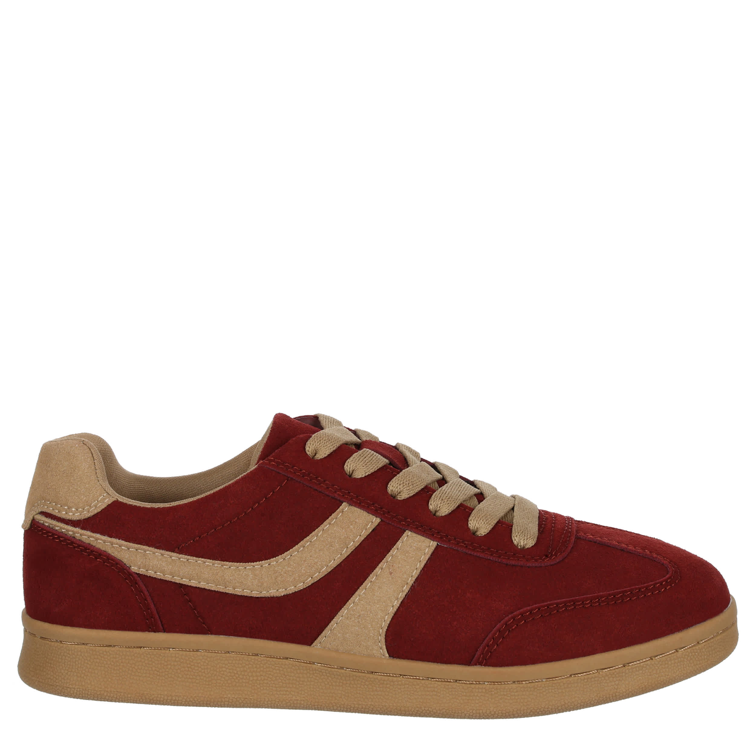 LIMELIGHT-WOMENS ADDISON SNEAKER-BURGUNDY & OFF WHITE