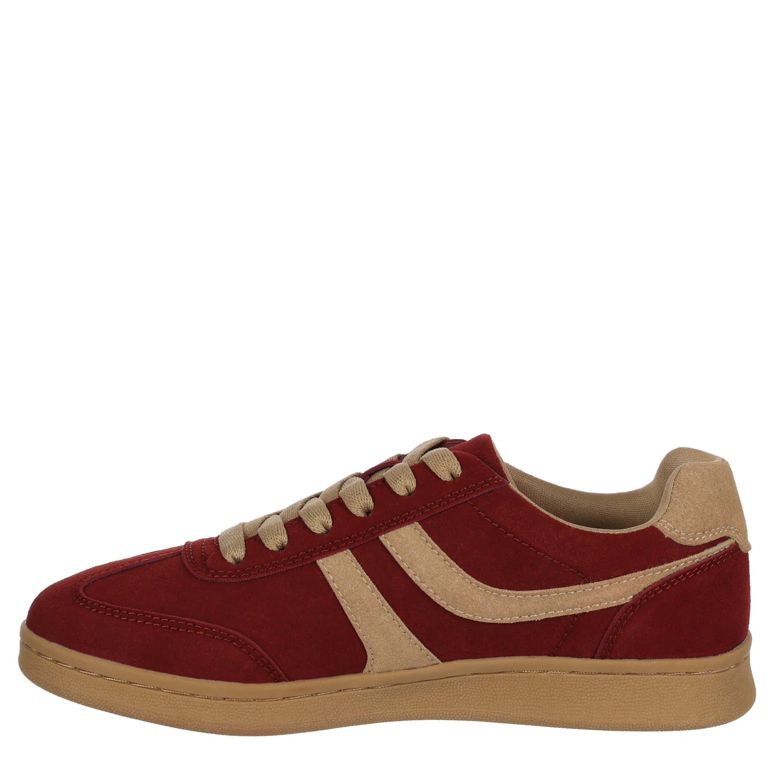LIMELIGHT-WOMENS ADDISON SNEAKER-BURGUNDY & OFF WHITE