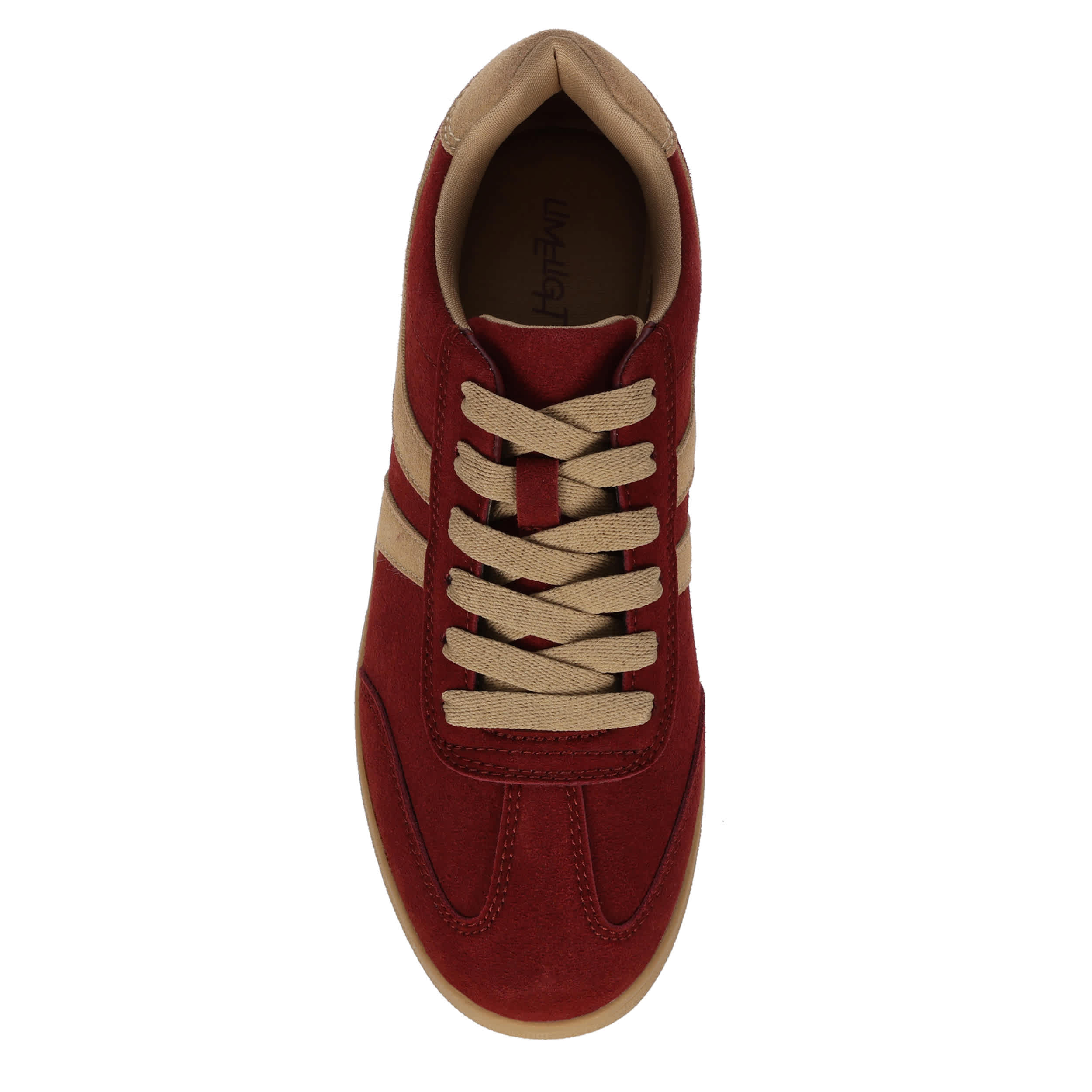 LIMELIGHT-WOMENS ADDISON SNEAKER-BURGUNDY & OFF WHITE