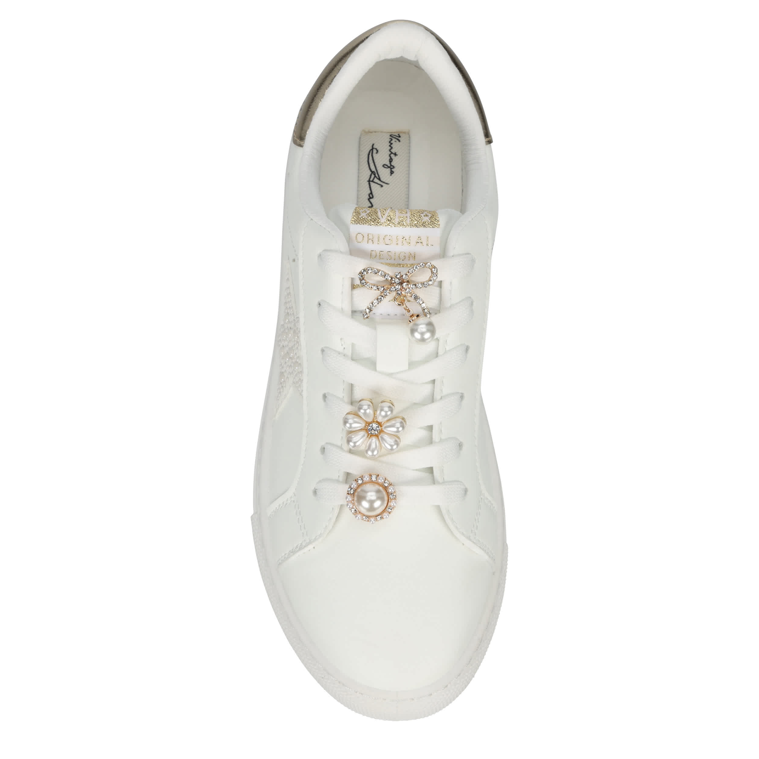 Vintage Havana-WOMENS ROXANNE  SNEAKER-WHITE & GOLD