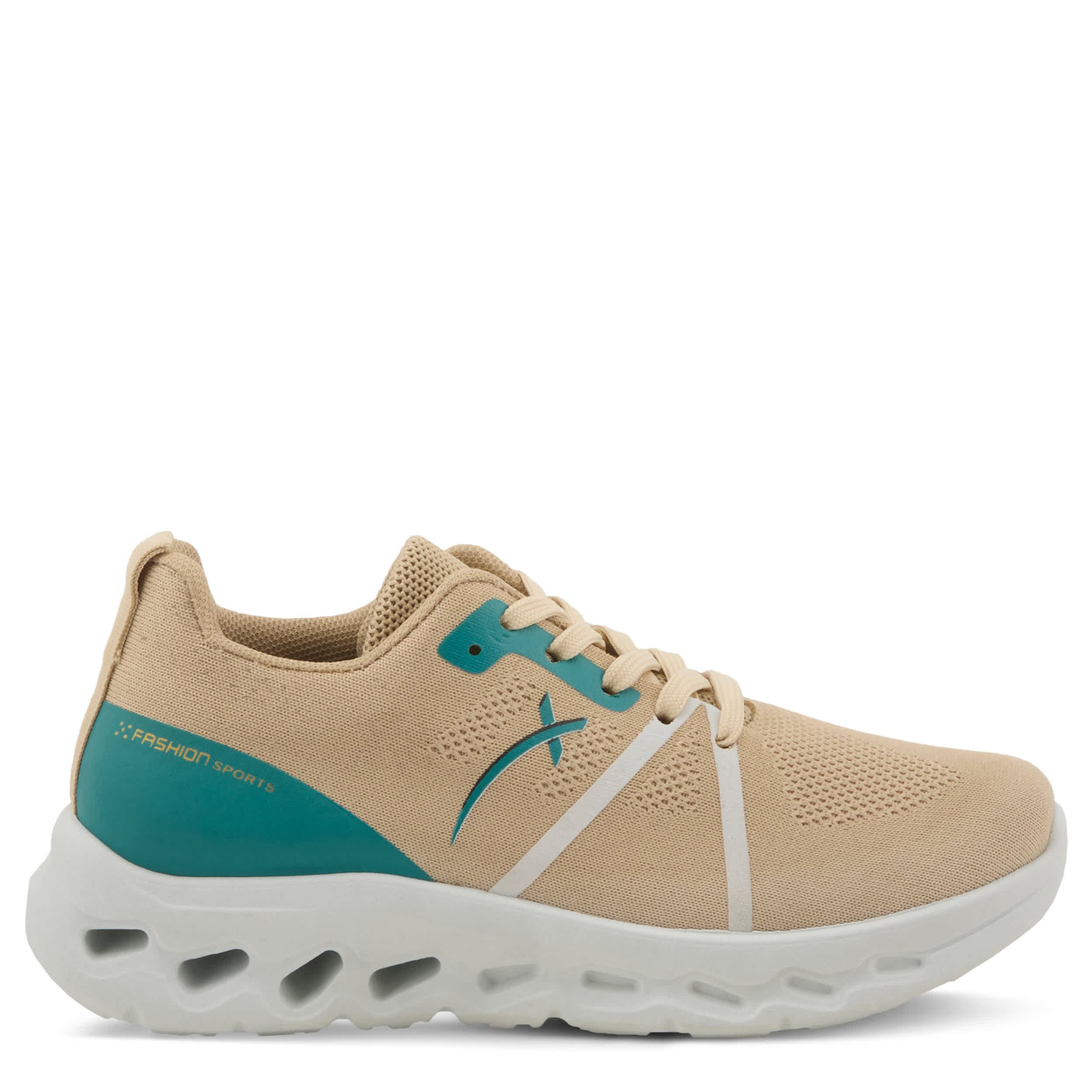 Flexus-WOMENS RUSHING SNEAKER-TAN & MULTICOLOR