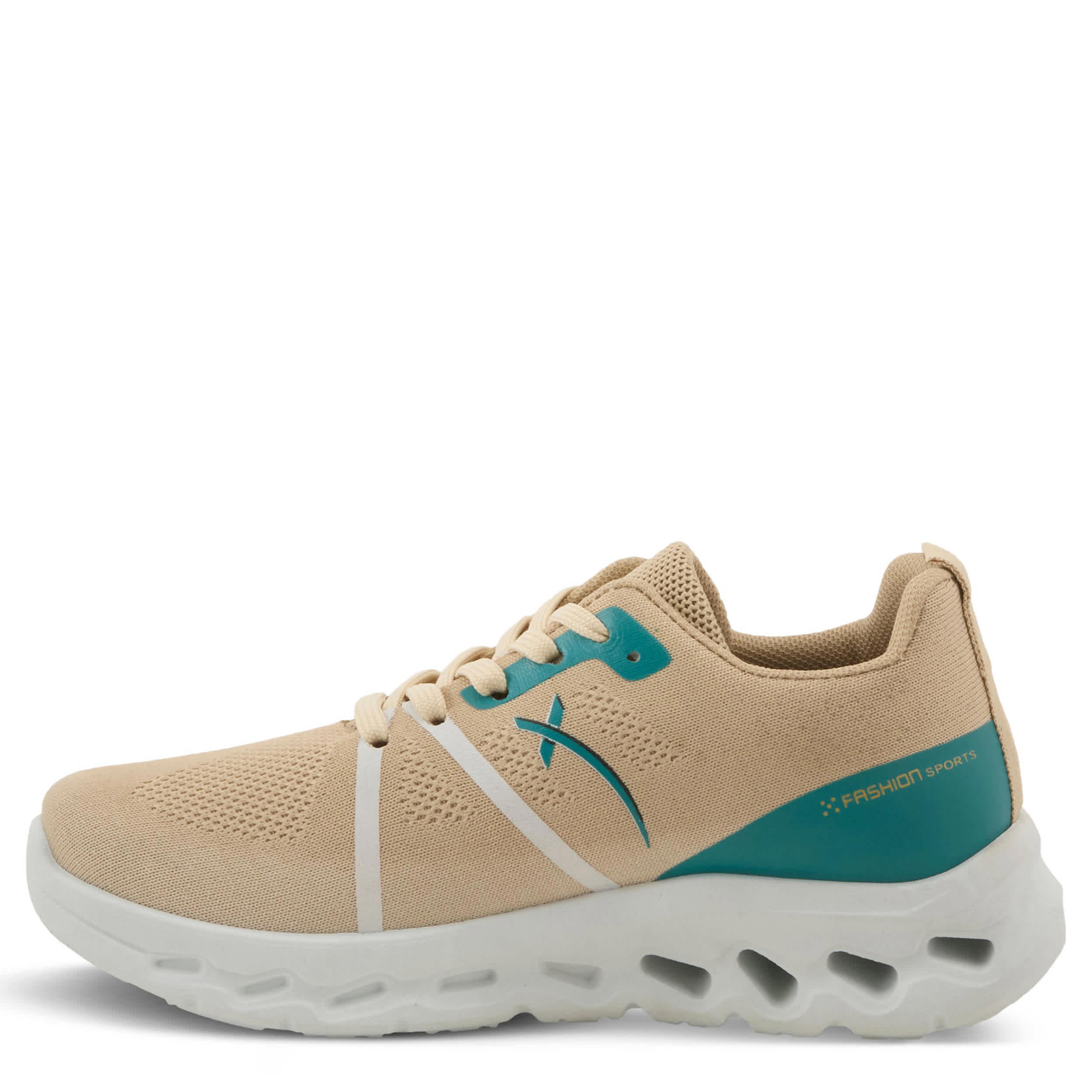 Flexus-WOMENS RUSHING SNEAKER-TAN & MULTICOLOR