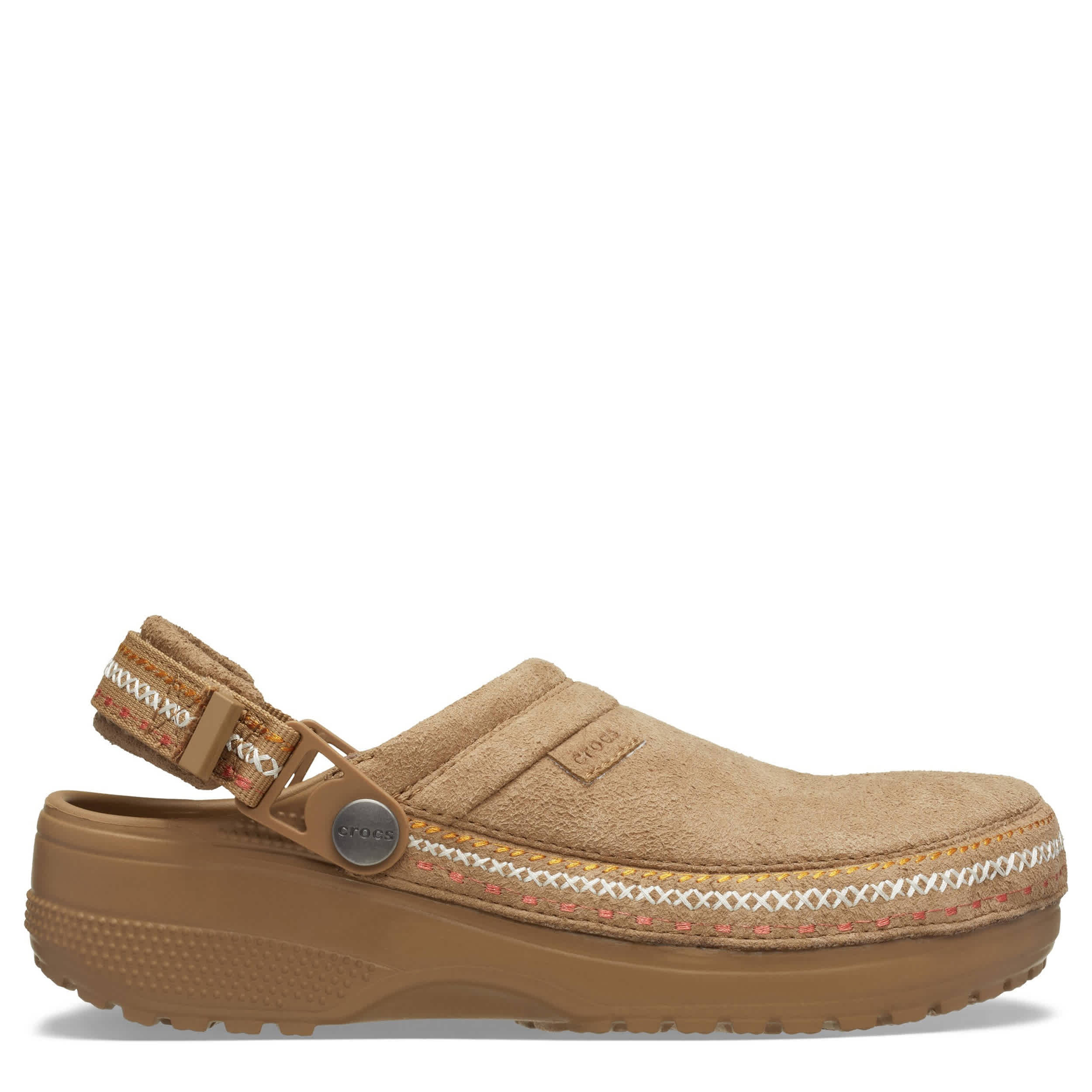 CROCS-UNISEX CRAFTED EMBROIDERED CLOG-BROWN & 