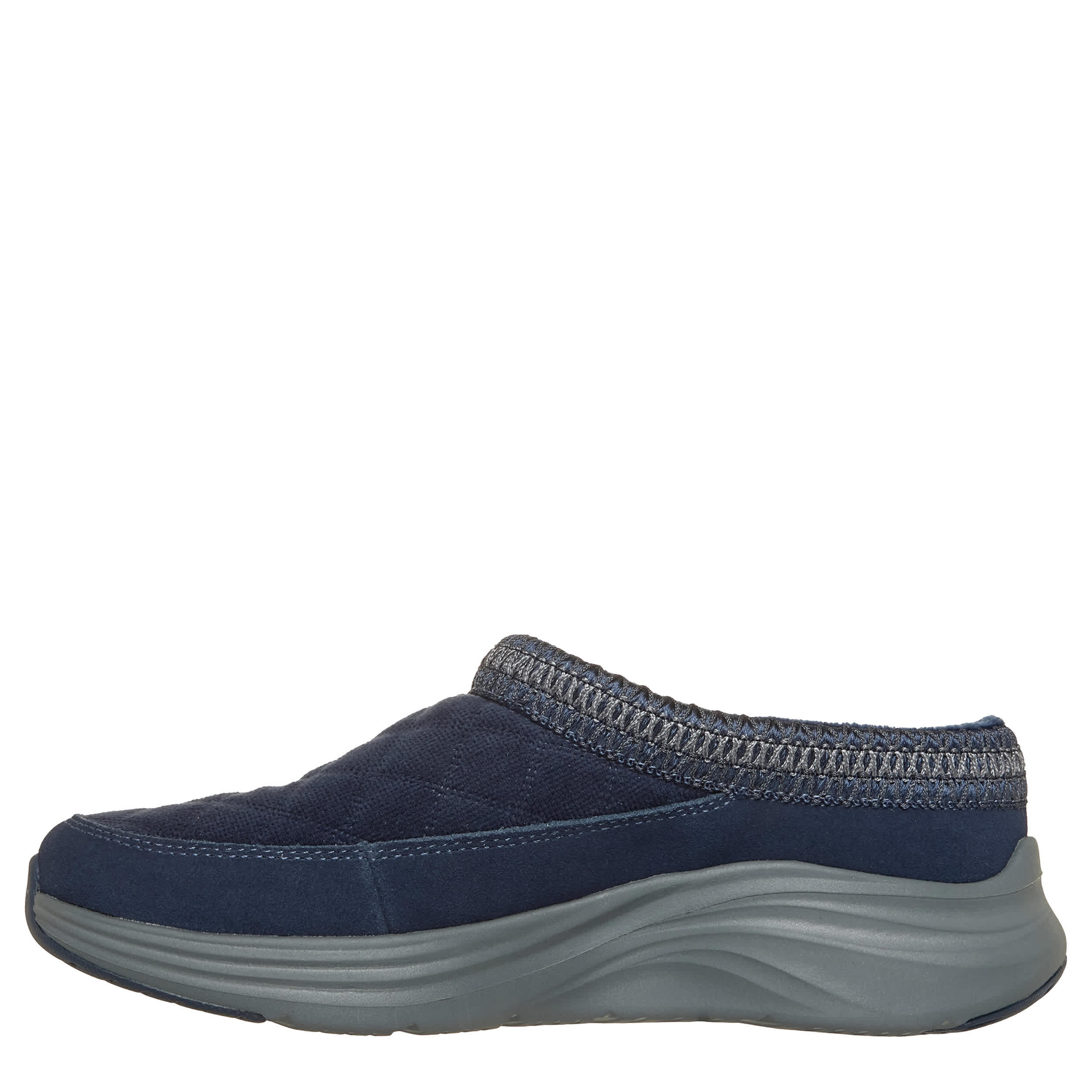 SKECHERS-WOMENS CONTOUR FOAM SLIP ON SNEAKER-NAVY & 