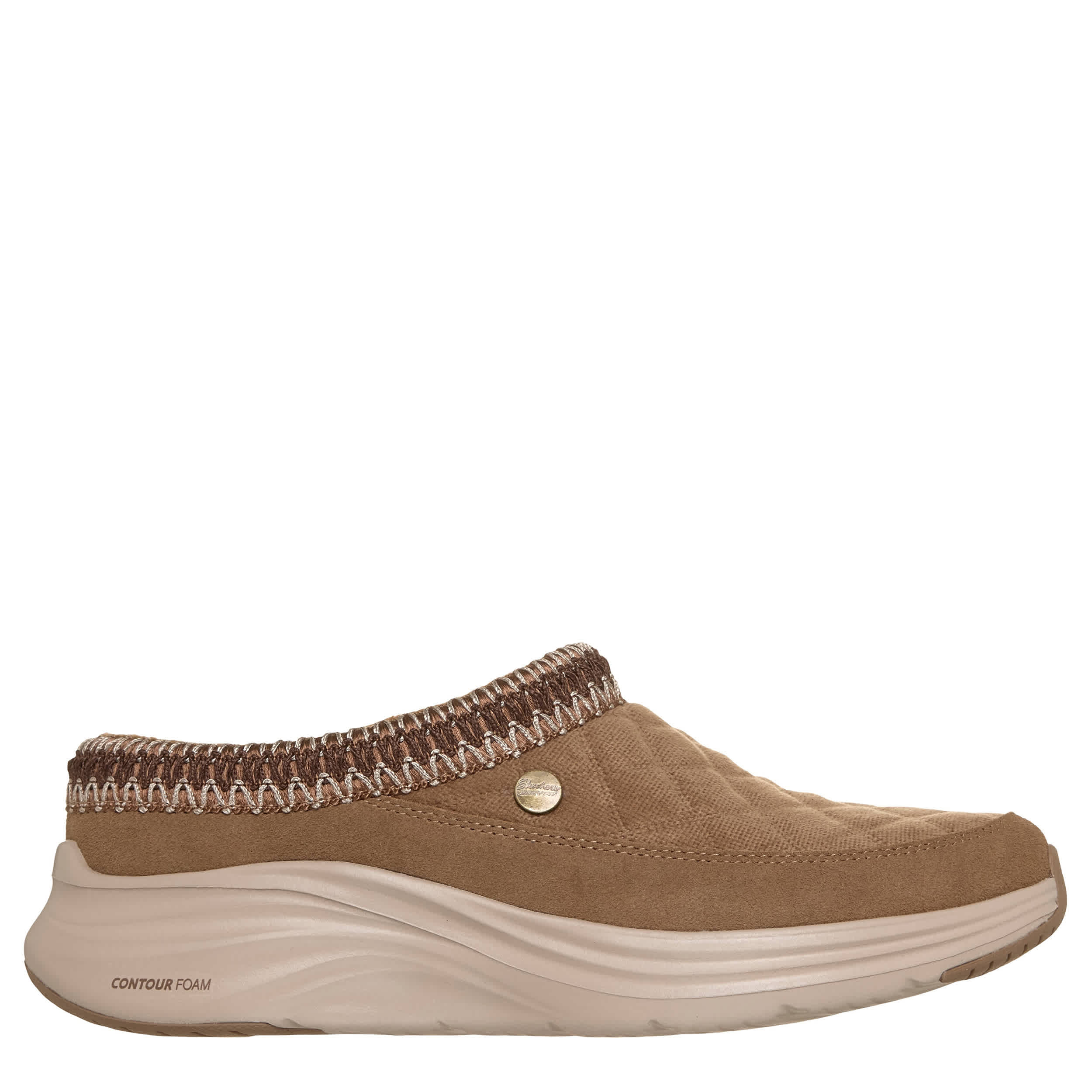 SKECHERS-WOMENS CONTOUR FOAM SLIP ON SNEAKER-CHESTNUT & 