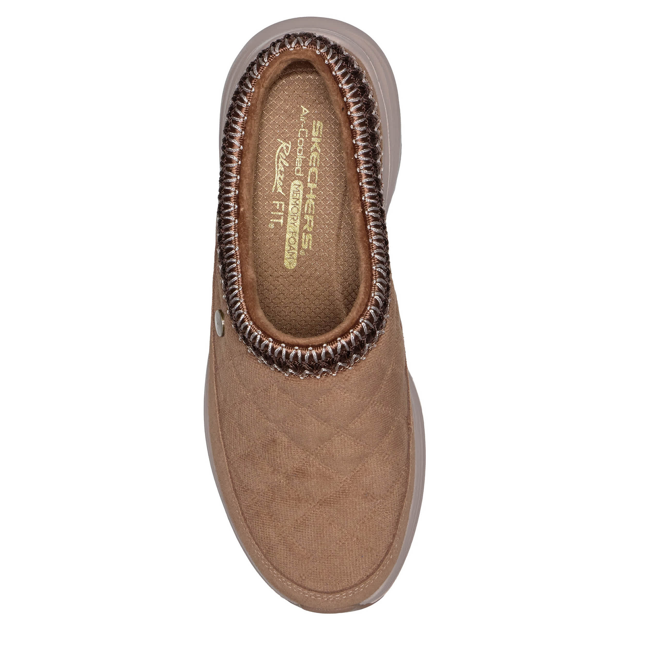 SKECHERS-WOMENS CONTOUR FOAM SLIP ON SNEAKER-CHESTNUT & 