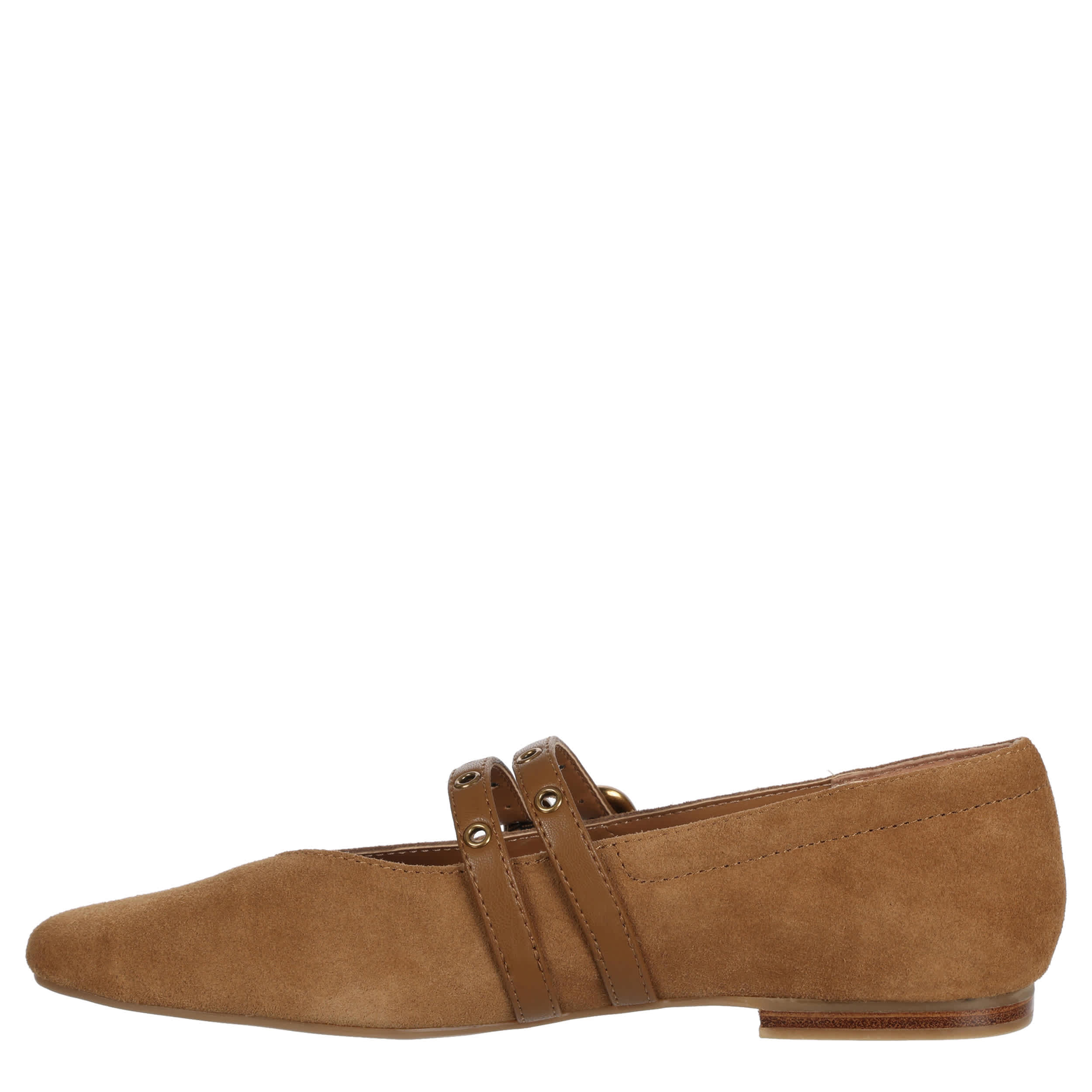 DOLCE VITA-WOMENS AMALIE GROMMET FLAT-DARK TAN & 
