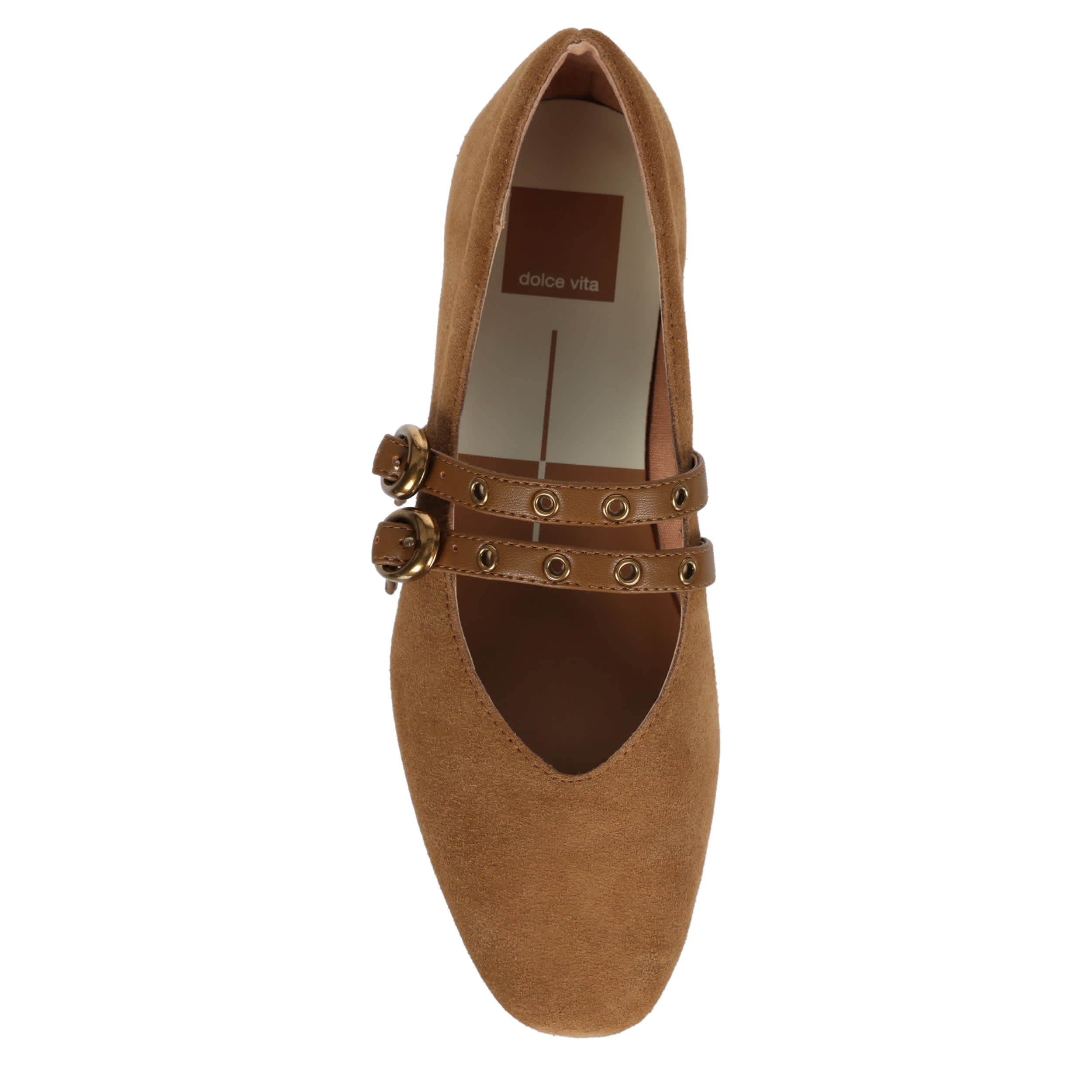 DOLCE VITA-WOMENS AMALIE GROMMET FLAT-DARK TAN & 