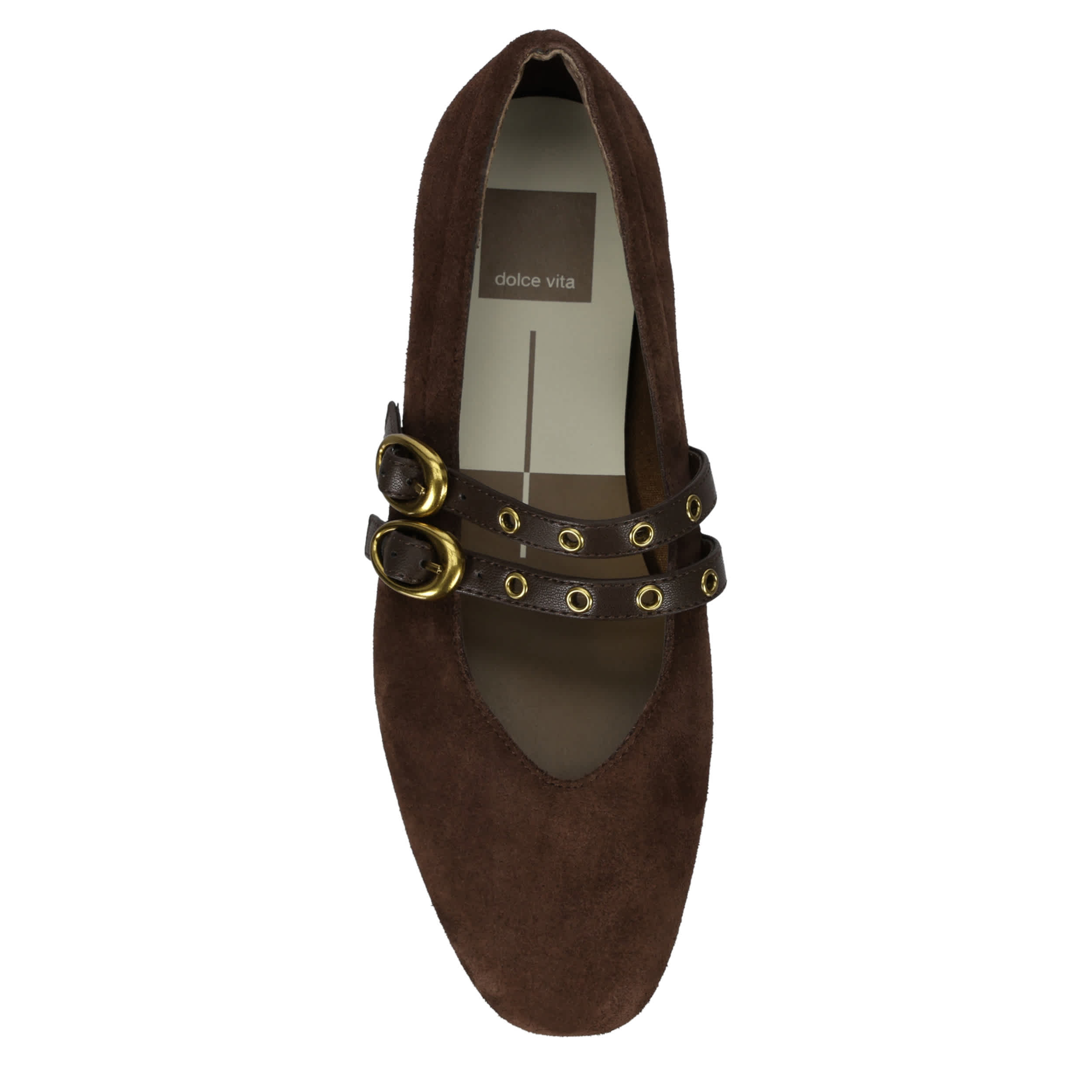 DOLCE VITA-WOMENS AMALIE GROMMET FLAT-CHOCOLATE & 