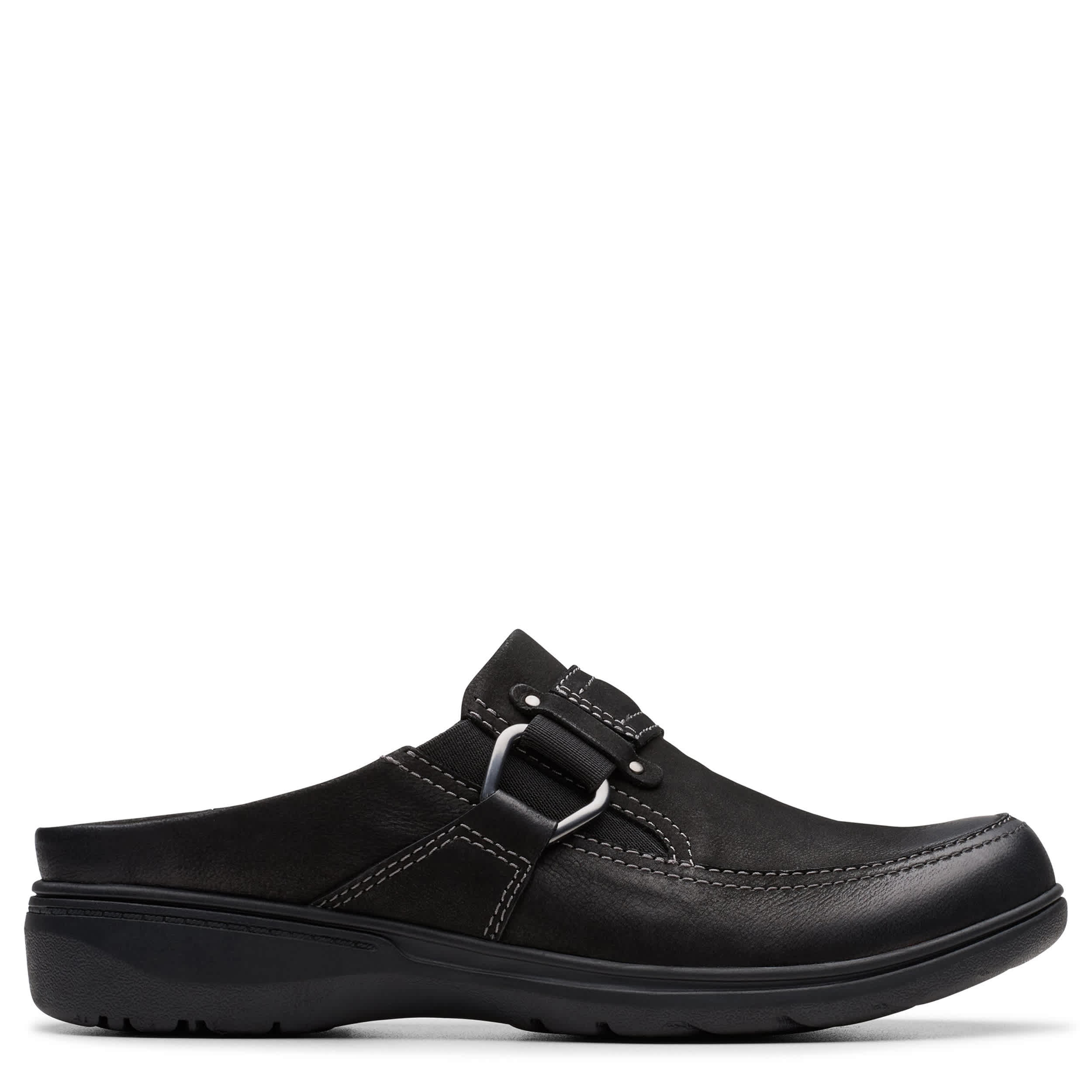 CLARKS-WOMENS CARLEIGH VIOLA CLOG-BLACK & 