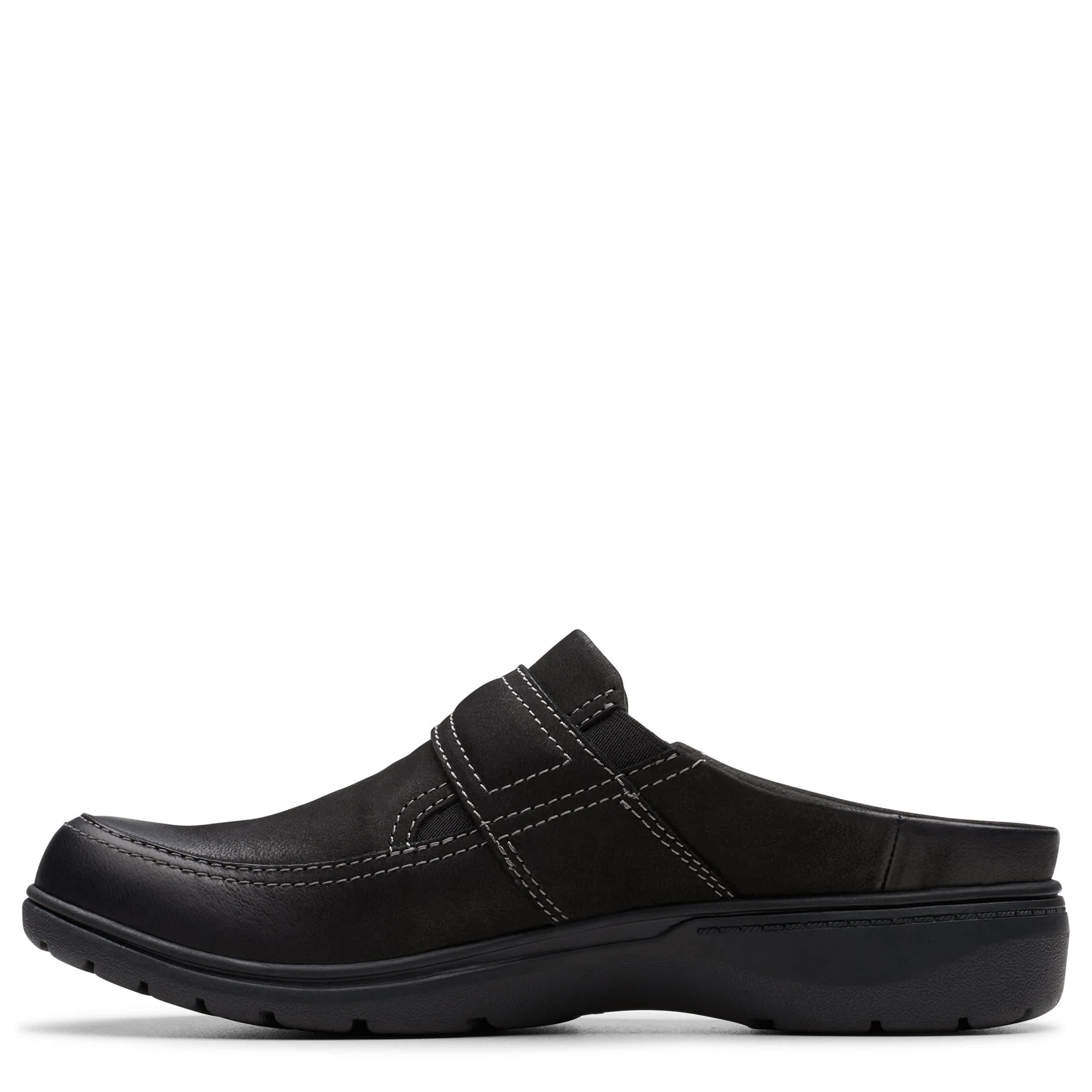 CLARKS-WOMENS CARLEIGH VIOLA CLOG-BLACK & 