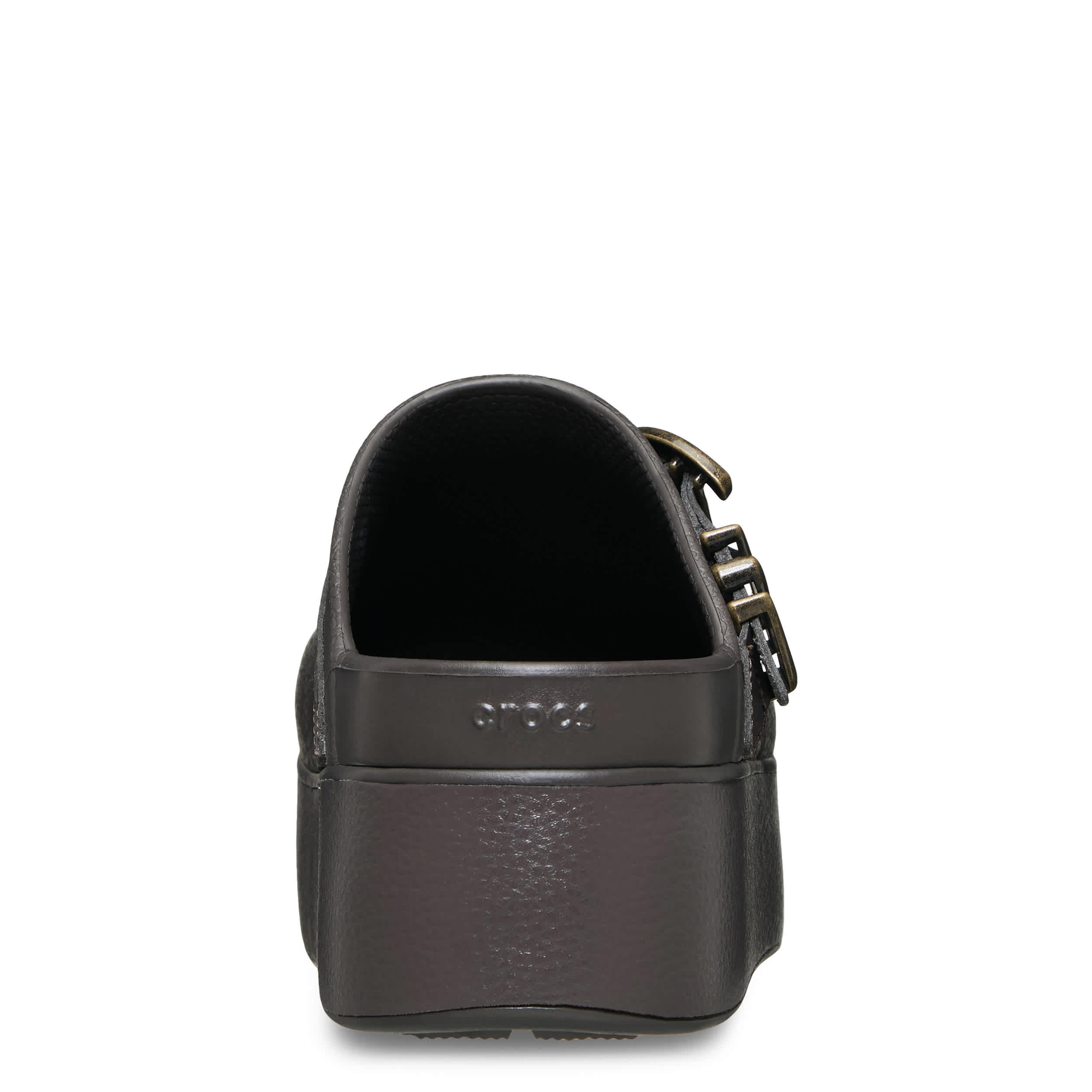 CROCS-WOMENS DYLAN PLATFORM BOHO BUCKLE CLOG-ESPRESSO & 