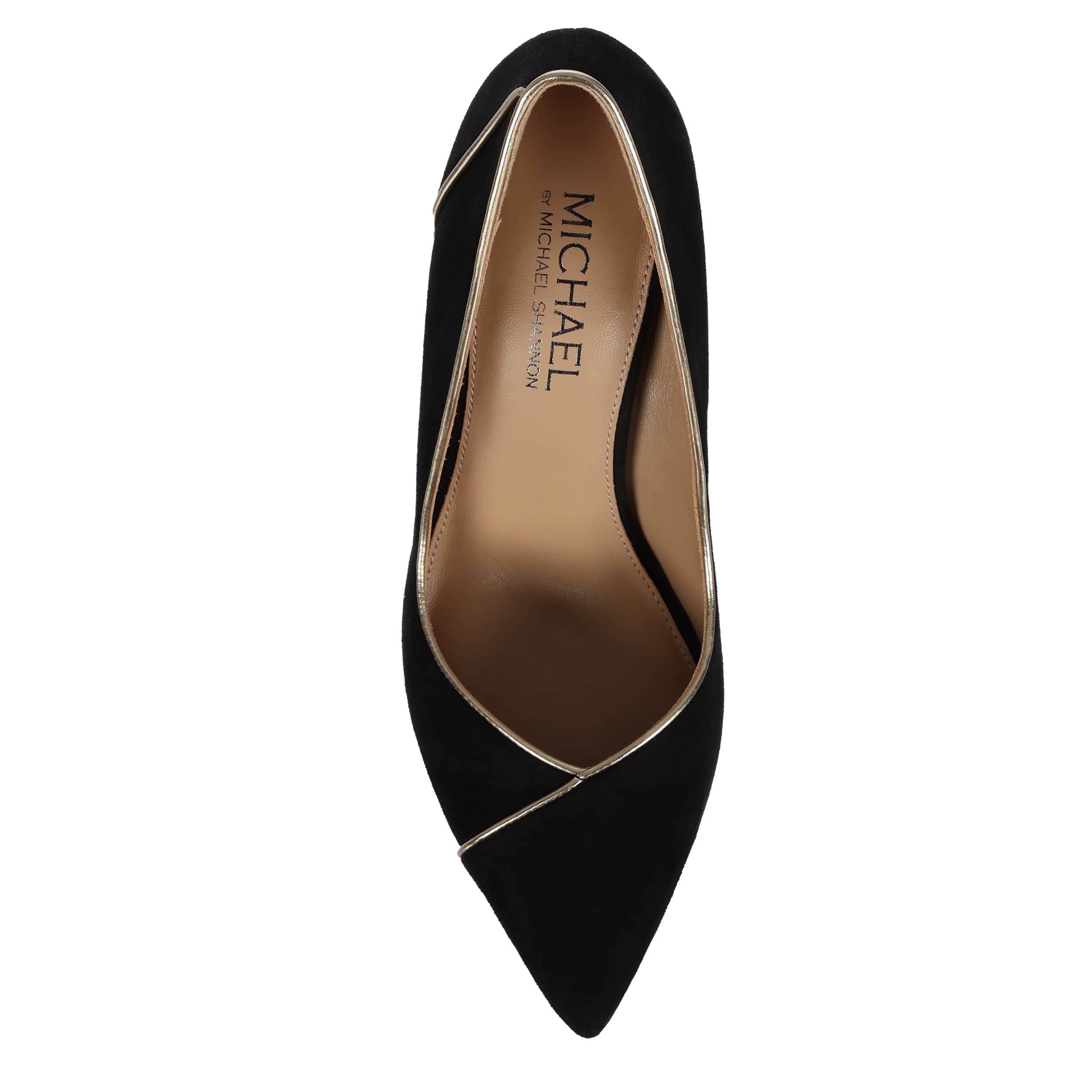 MICHAEL BY MICHAEL SHANNON-WOMENS ROSLIN PUMP-BLACK & GOLD