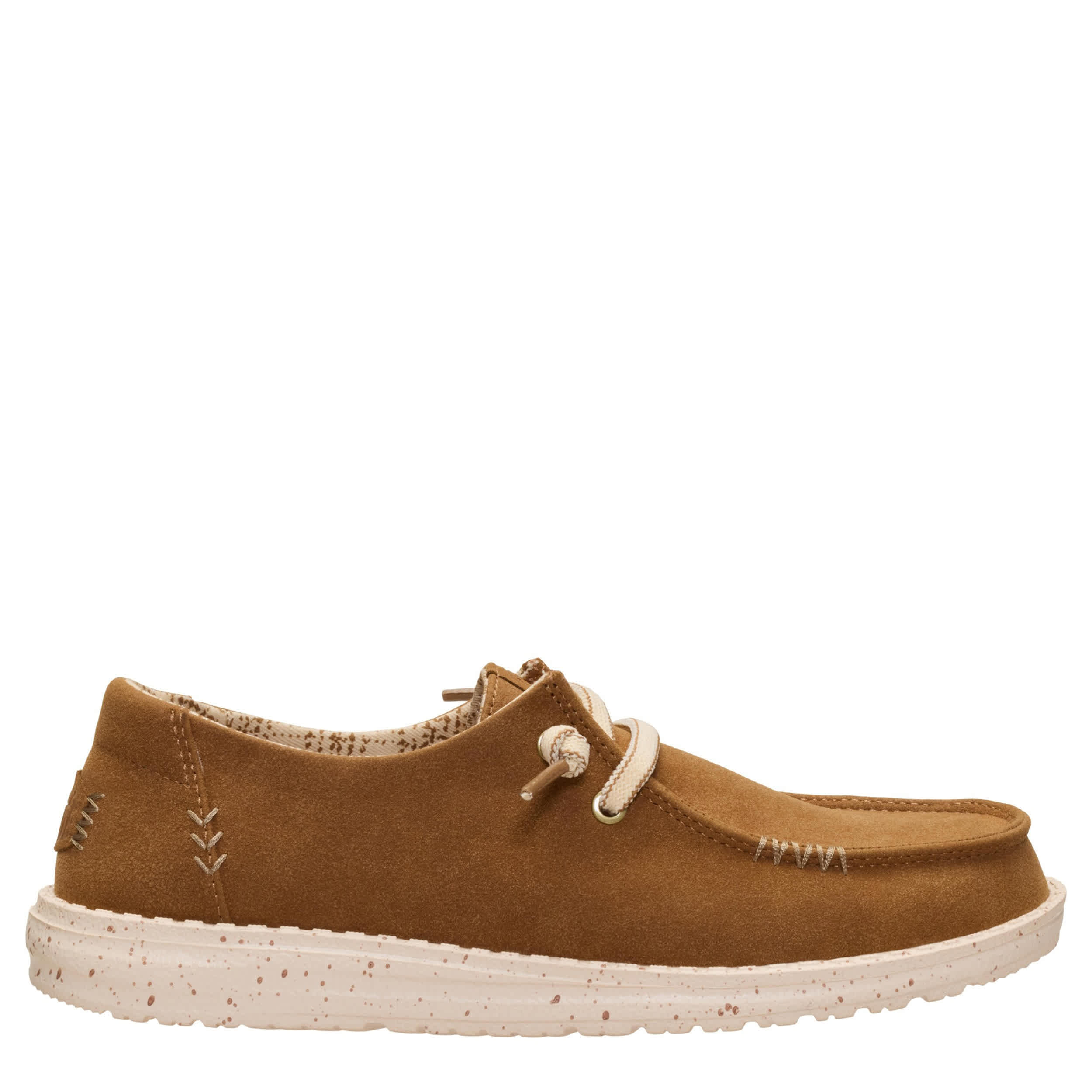 HEYDUDE-WOMENS WENDY TEXTILE SLIP ON SNEAKER-TAN & 