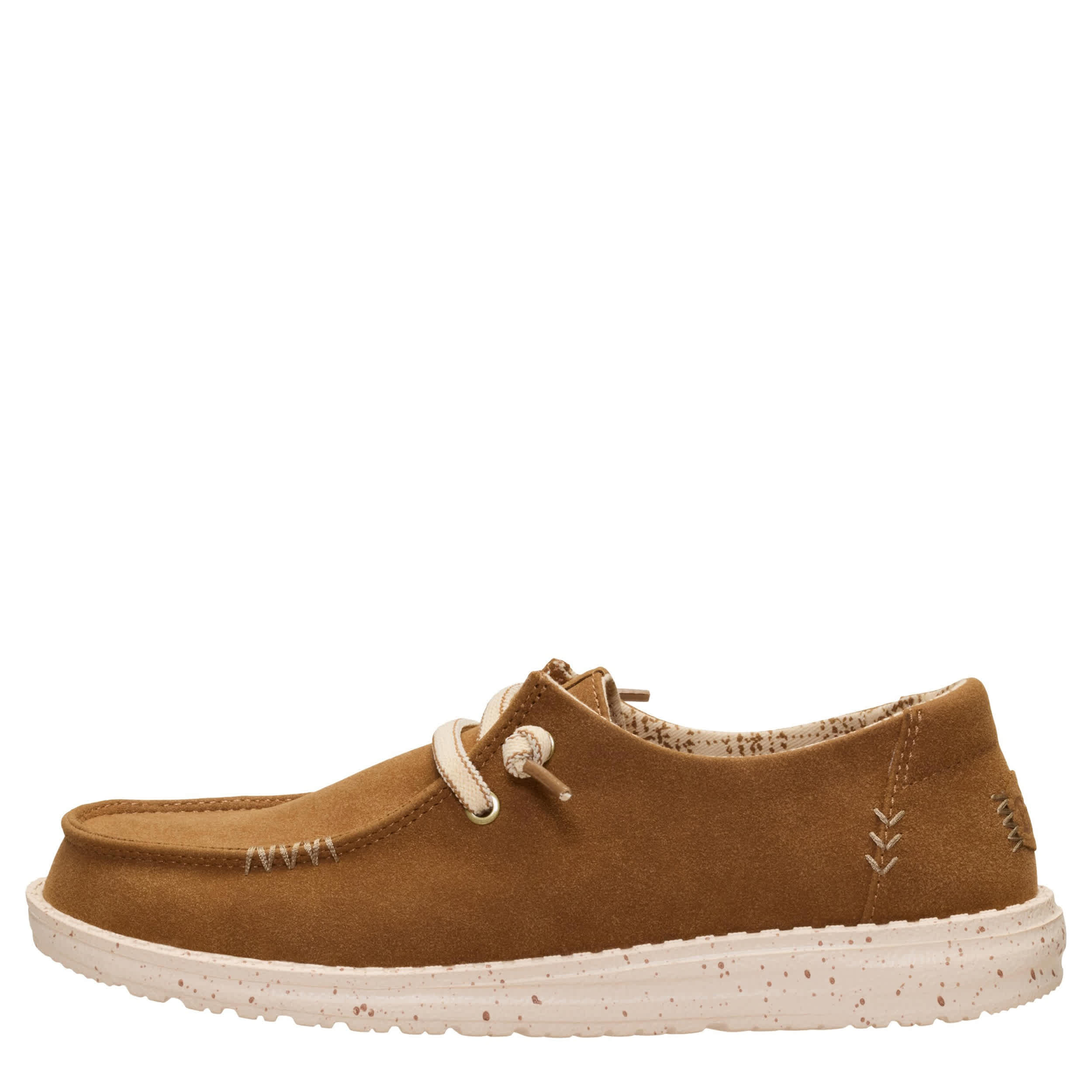 HEYDUDE-WOMENS WENDY TEXTILE SLIP ON SNEAKER-TAN & 