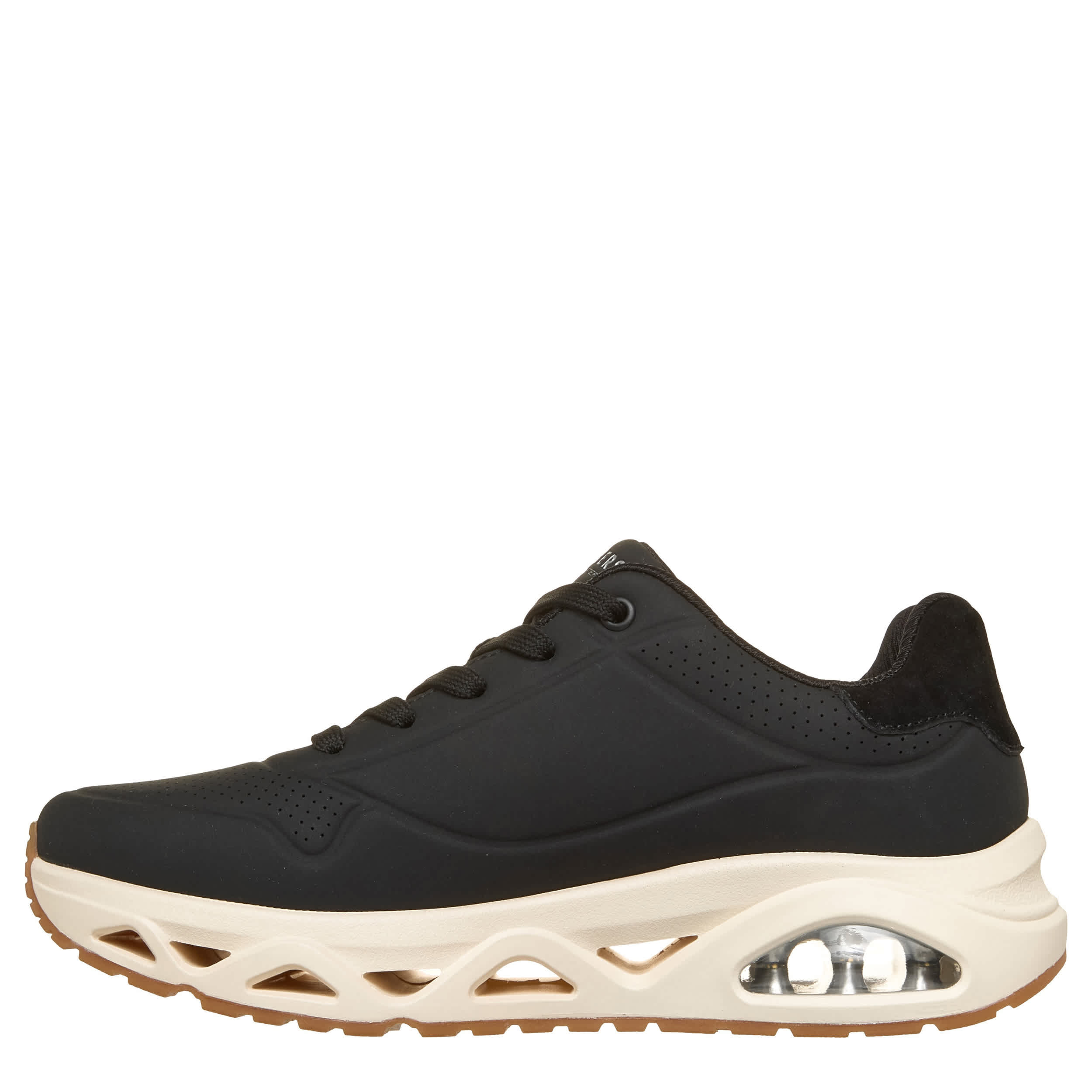 SKECHERS-WOMENS UNO GLIDE STEP GLIDE WING SNEAKER-BLACK & 