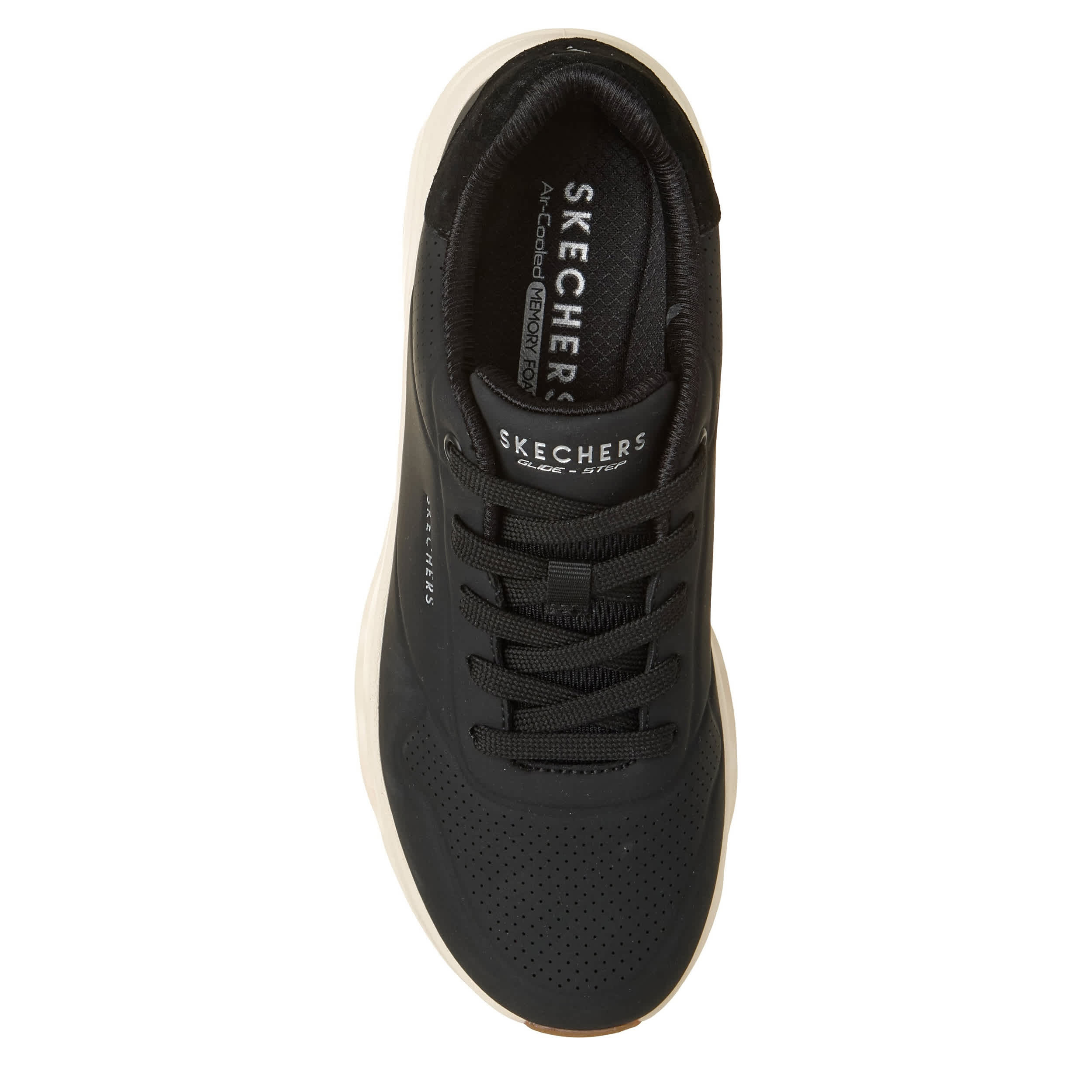 SKECHERS-WOMENS UNO GLIDE STEP GLIDE WING SNEAKER-BLACK & 