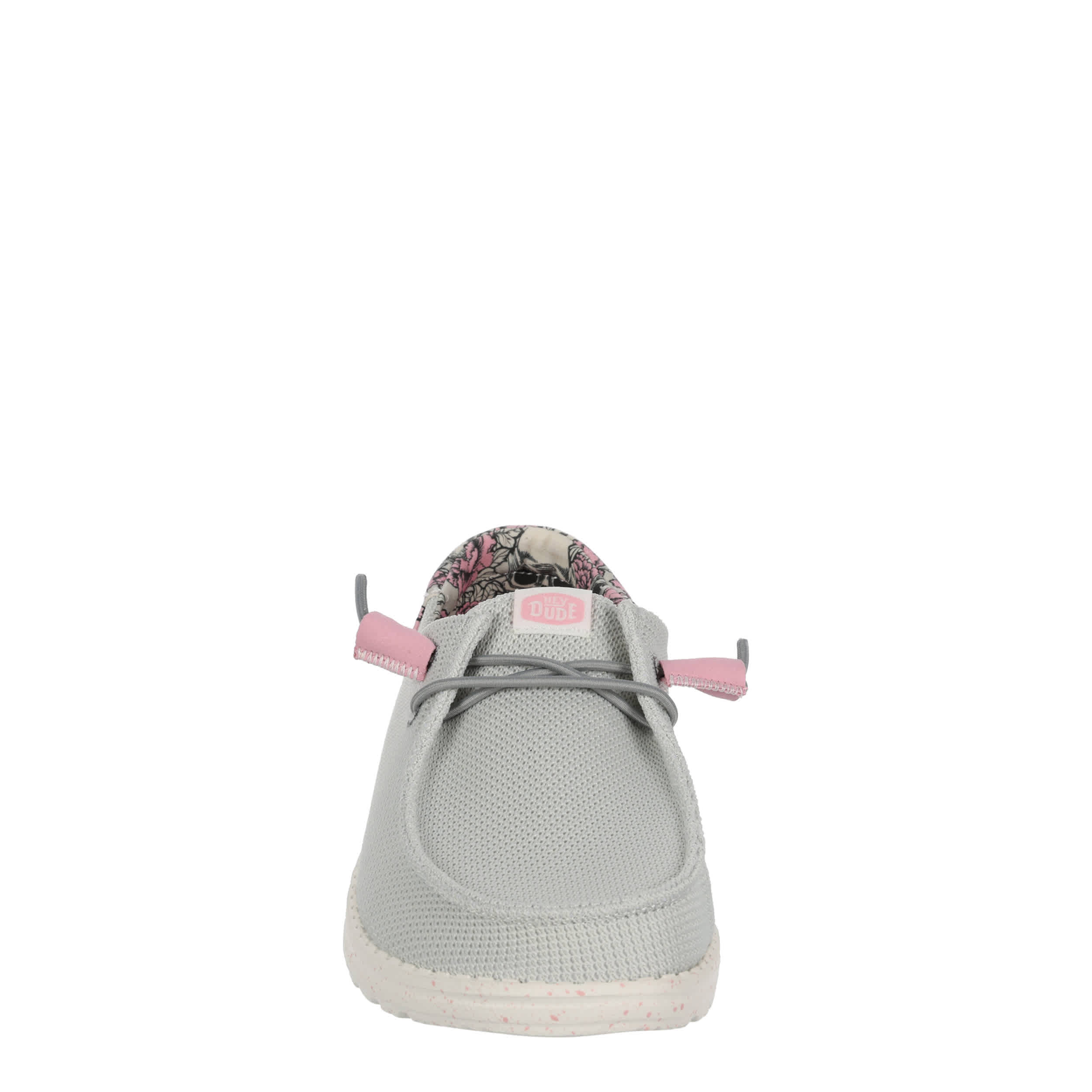 HEYDUDE-WOMENS WENDY FUNK ROSE SLIP ON SNEAKER-GREY & PINK