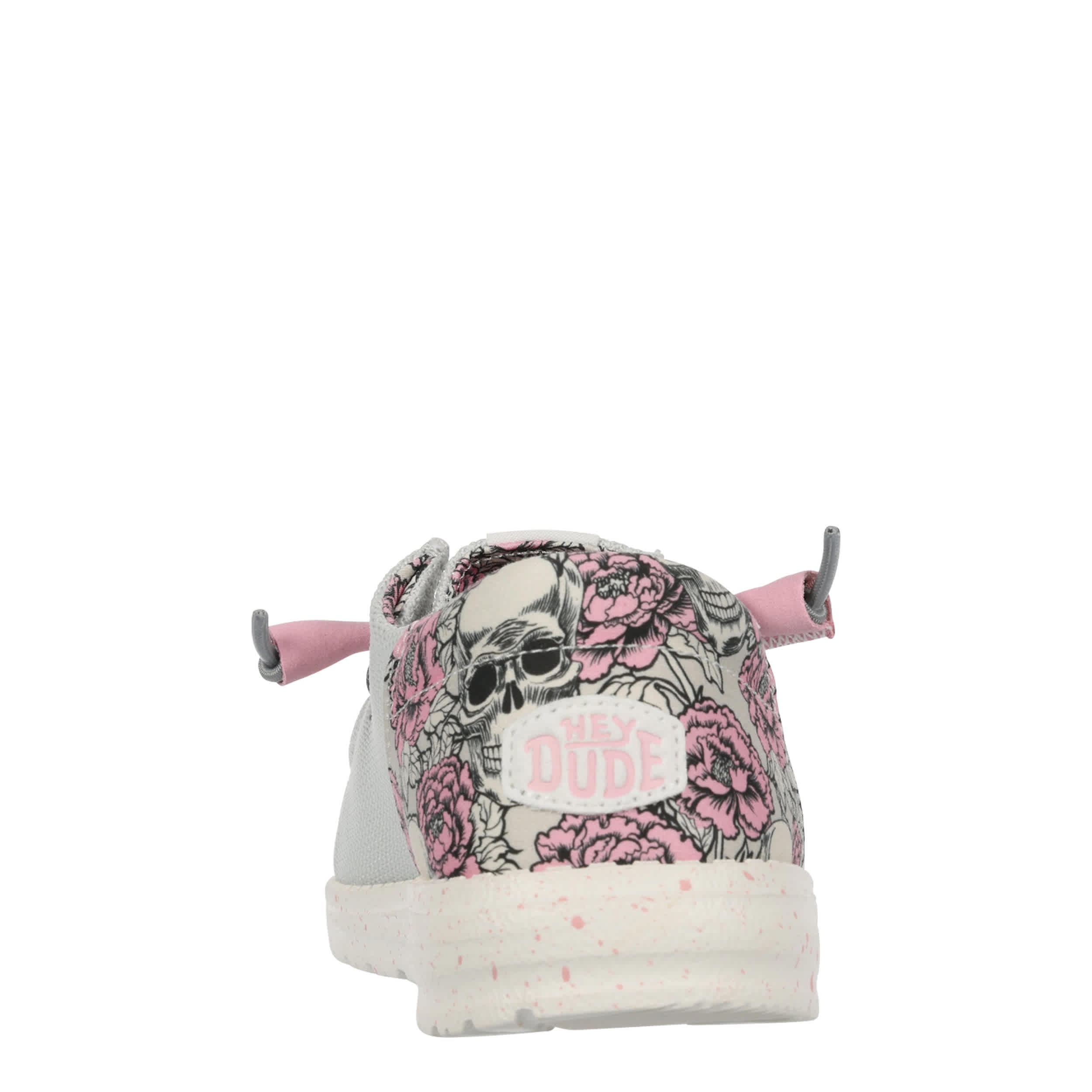 HEYDUDE-WOMENS WENDY FUNK ROSE SLIP ON SNEAKER-GREY & PINK