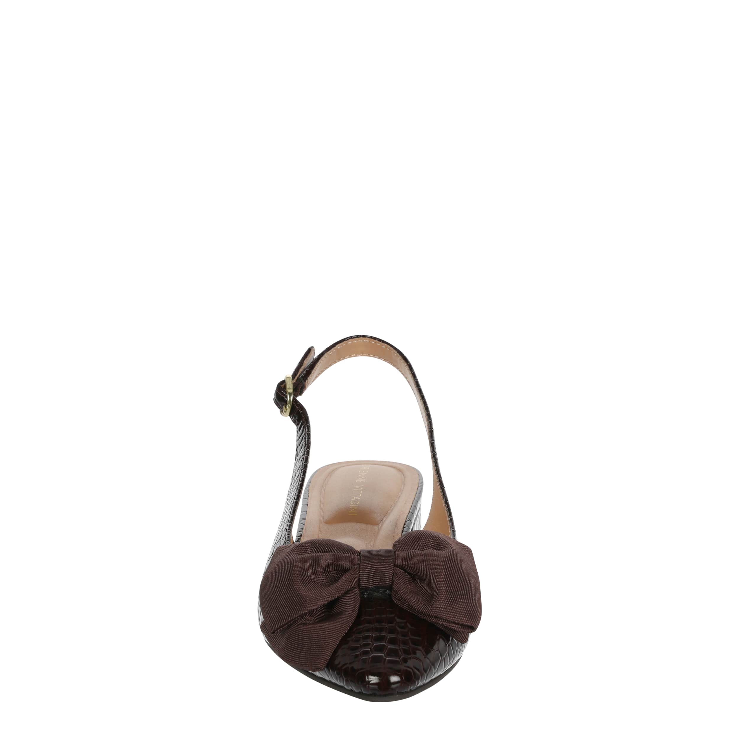 ADRIENNE VITTADINI-WOMENS PUPPY FLAT-DARK BROWN & 