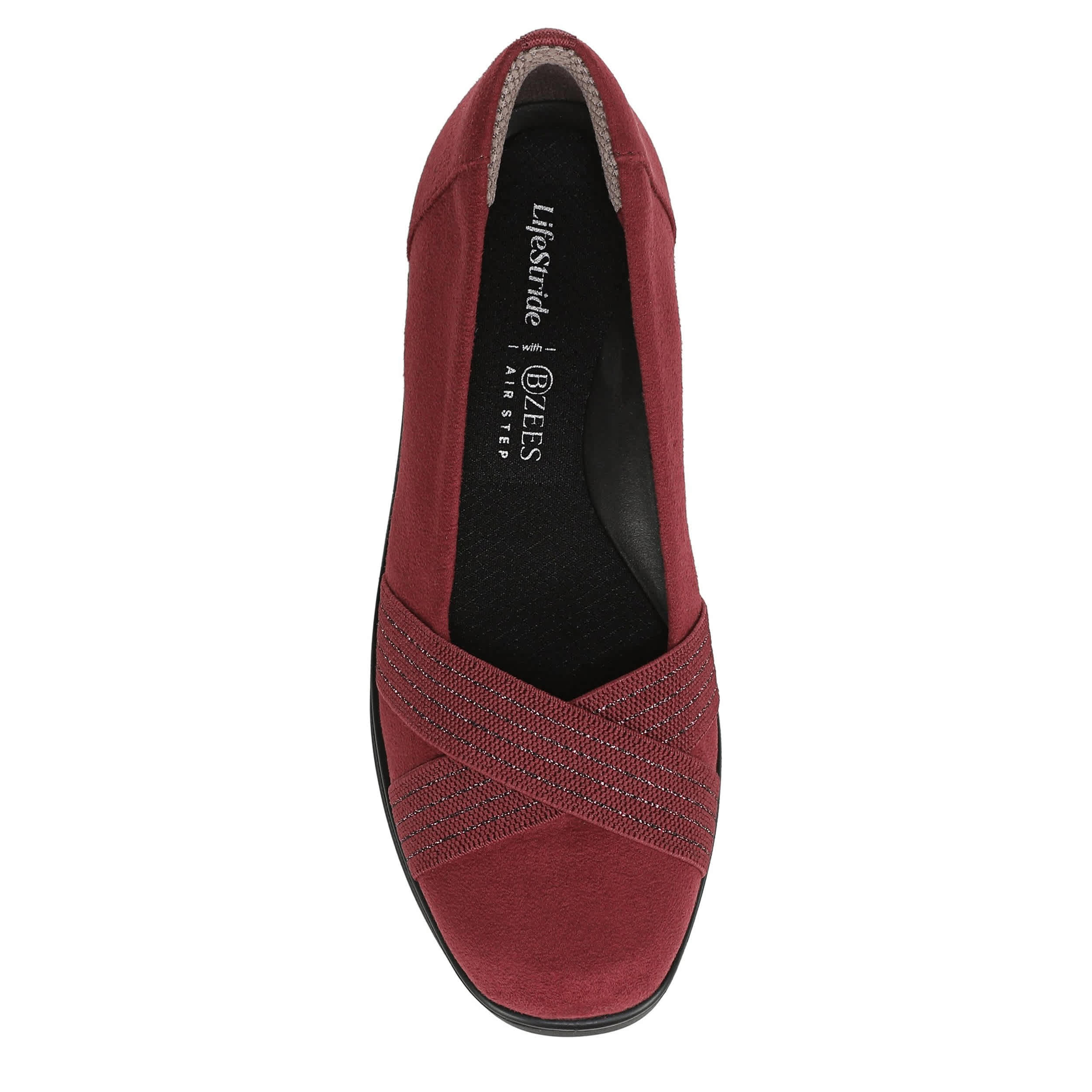 LIFESTRIDE-WOMENS FAIRLEIGH FLAT-DARK RED & 