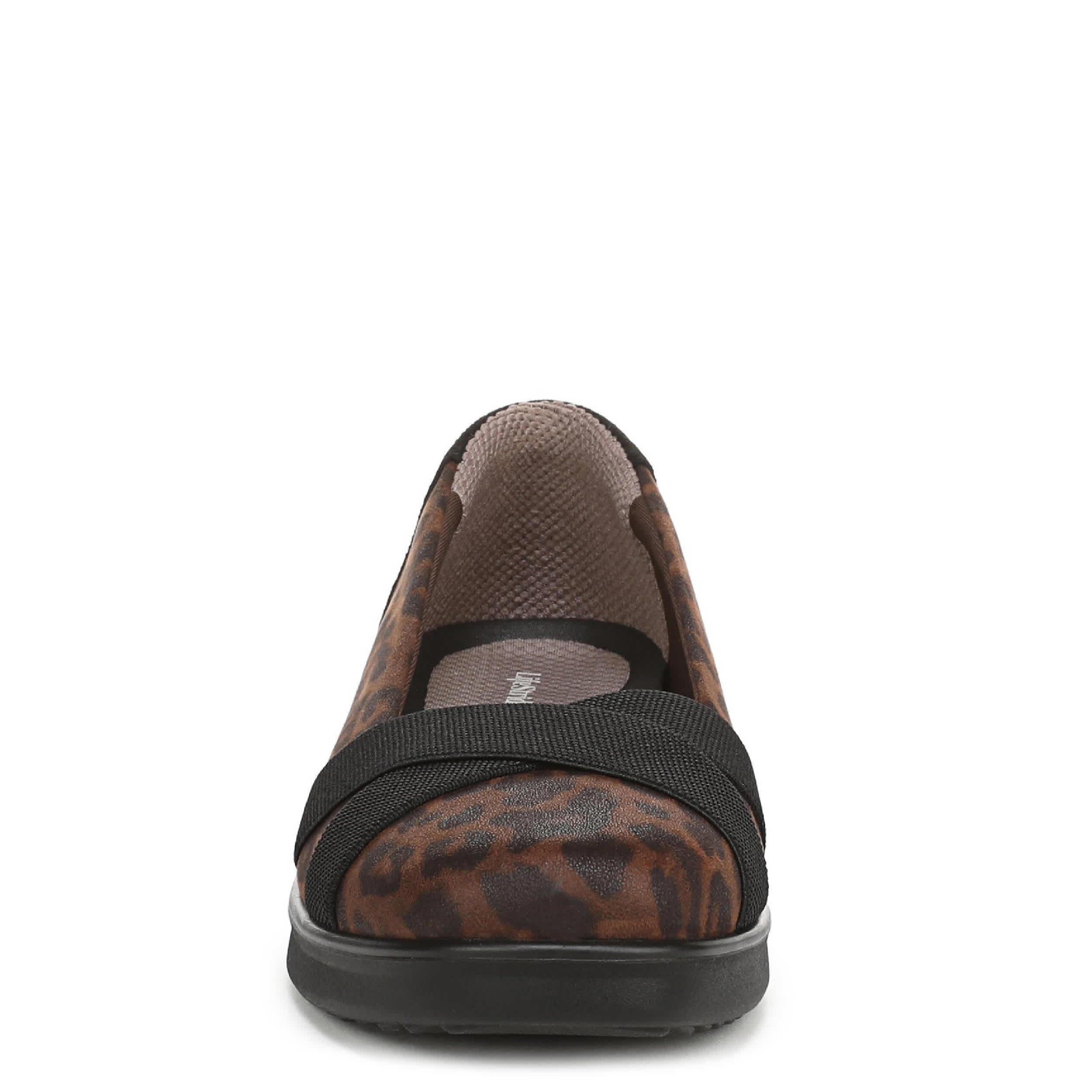 LIFESTRIDE-WOMENS FAIRLEIGH FLAT-BROWN & LEOPARD