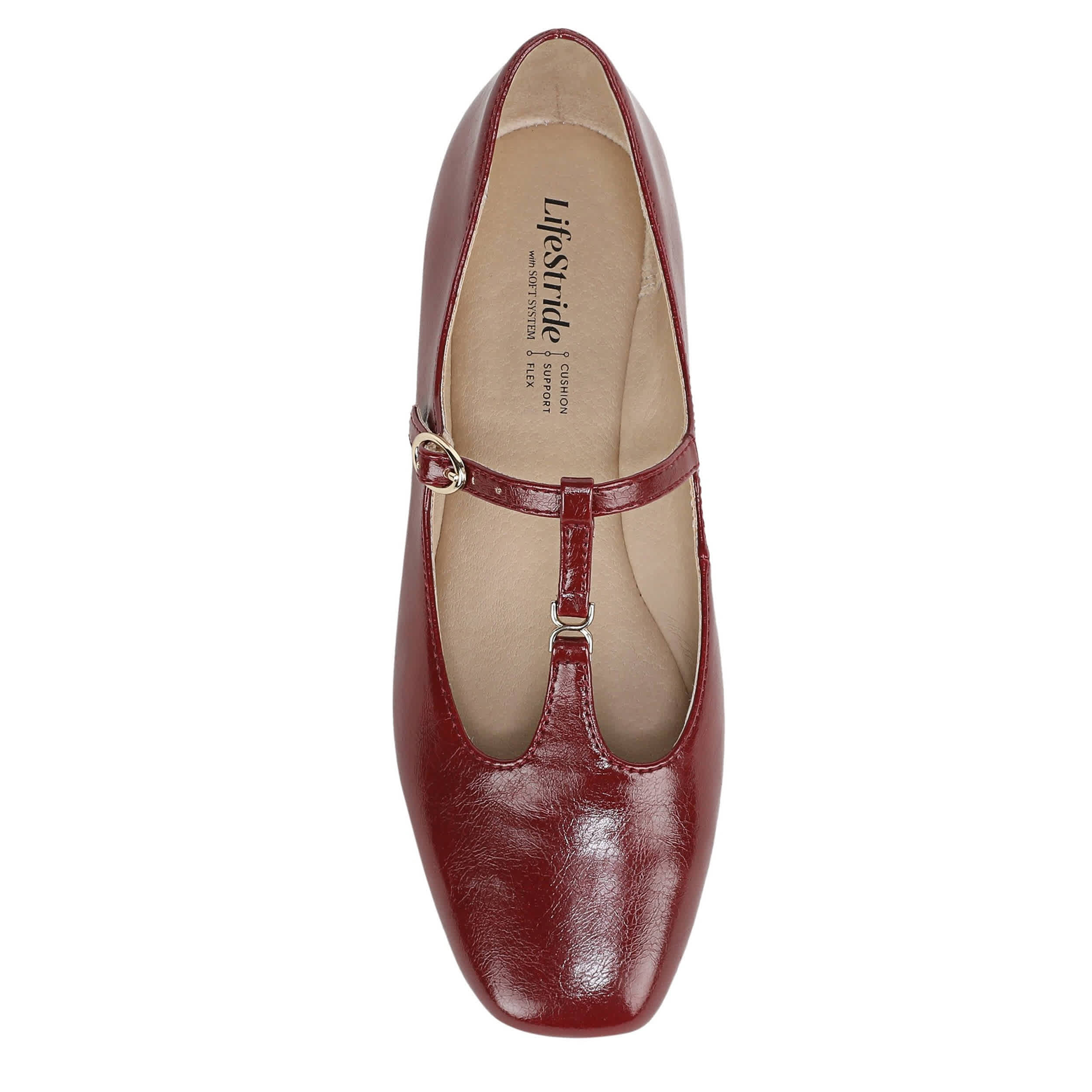 LIFESTRIDE-WOMENS BENNETT FLAT-DARK RED & 