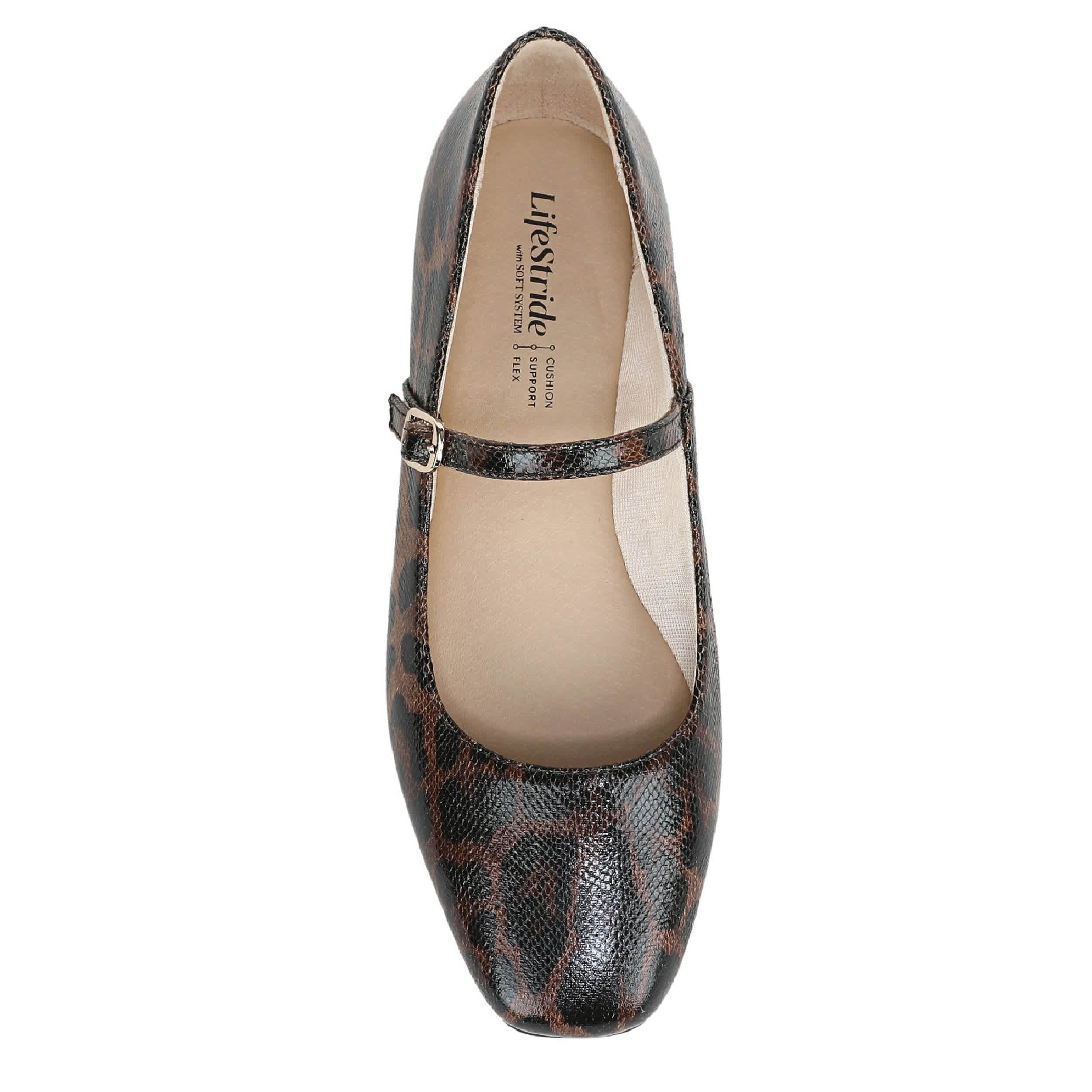 LIFESTRIDE-WOMENS BELOVED FLAT-BROWN & LEOPARD