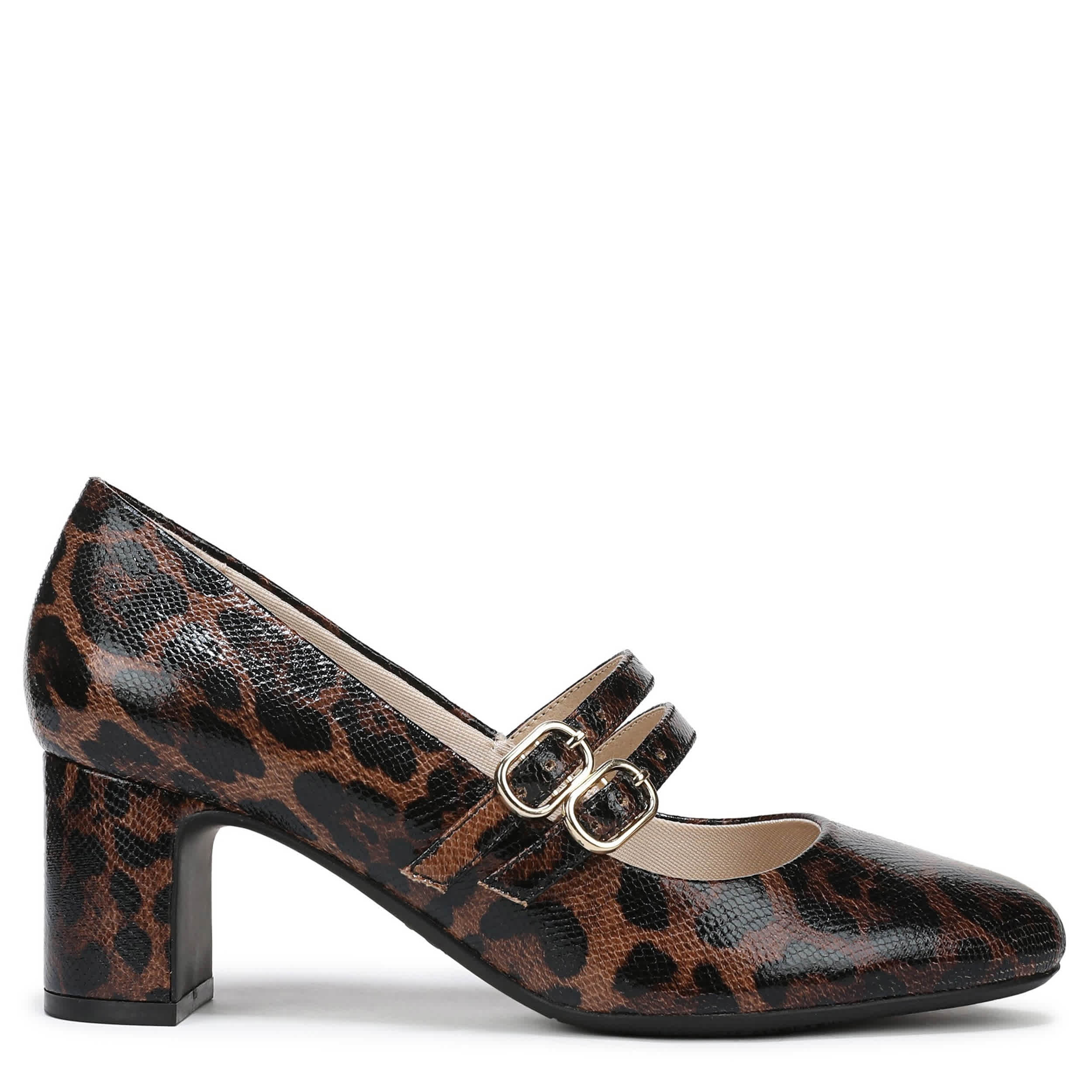 LIFESTRIDE-WOMENS TRUE PUMP-BROWN & LEOPARD