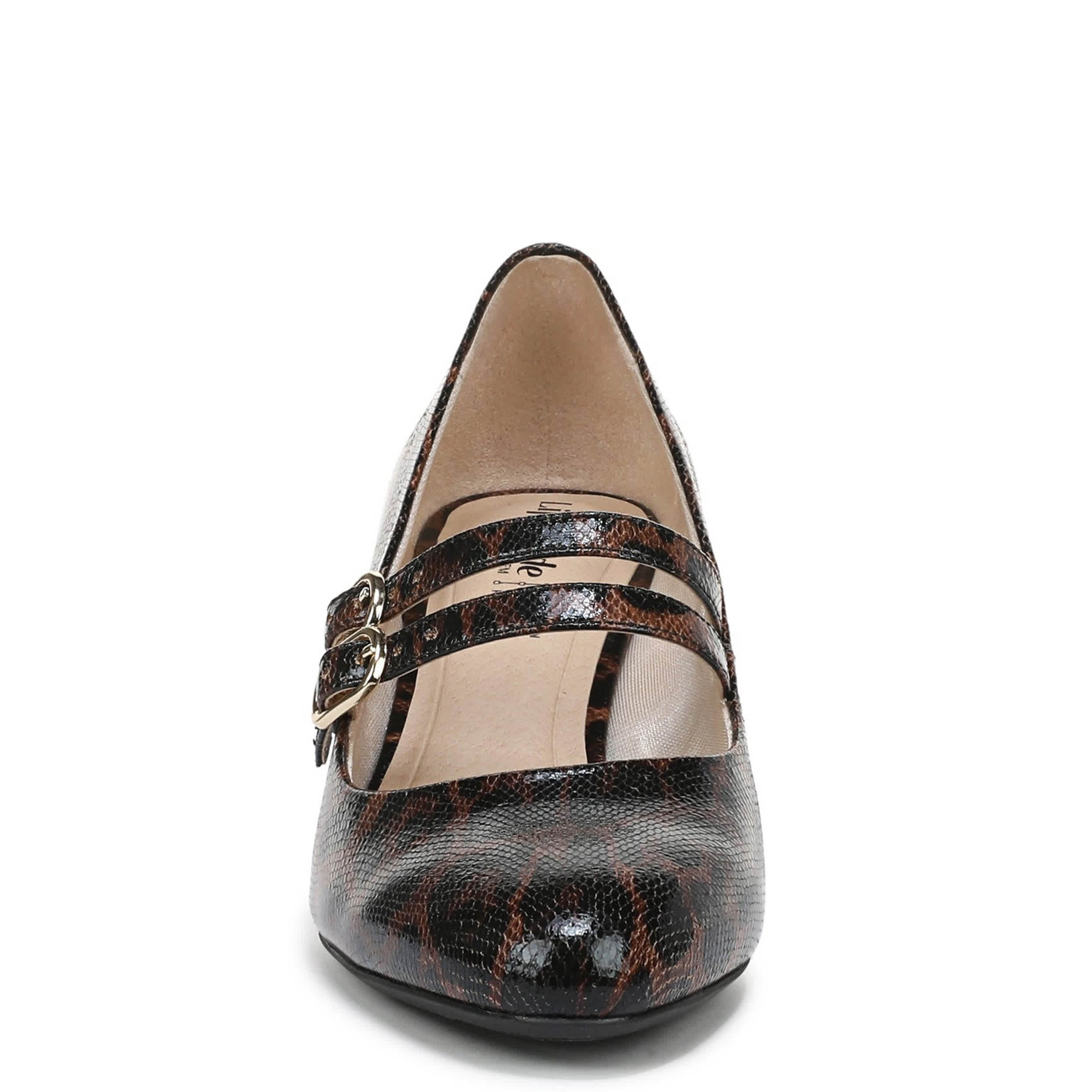 LIFESTRIDE-WOMENS TRUE PUMP-BROWN & LEOPARD