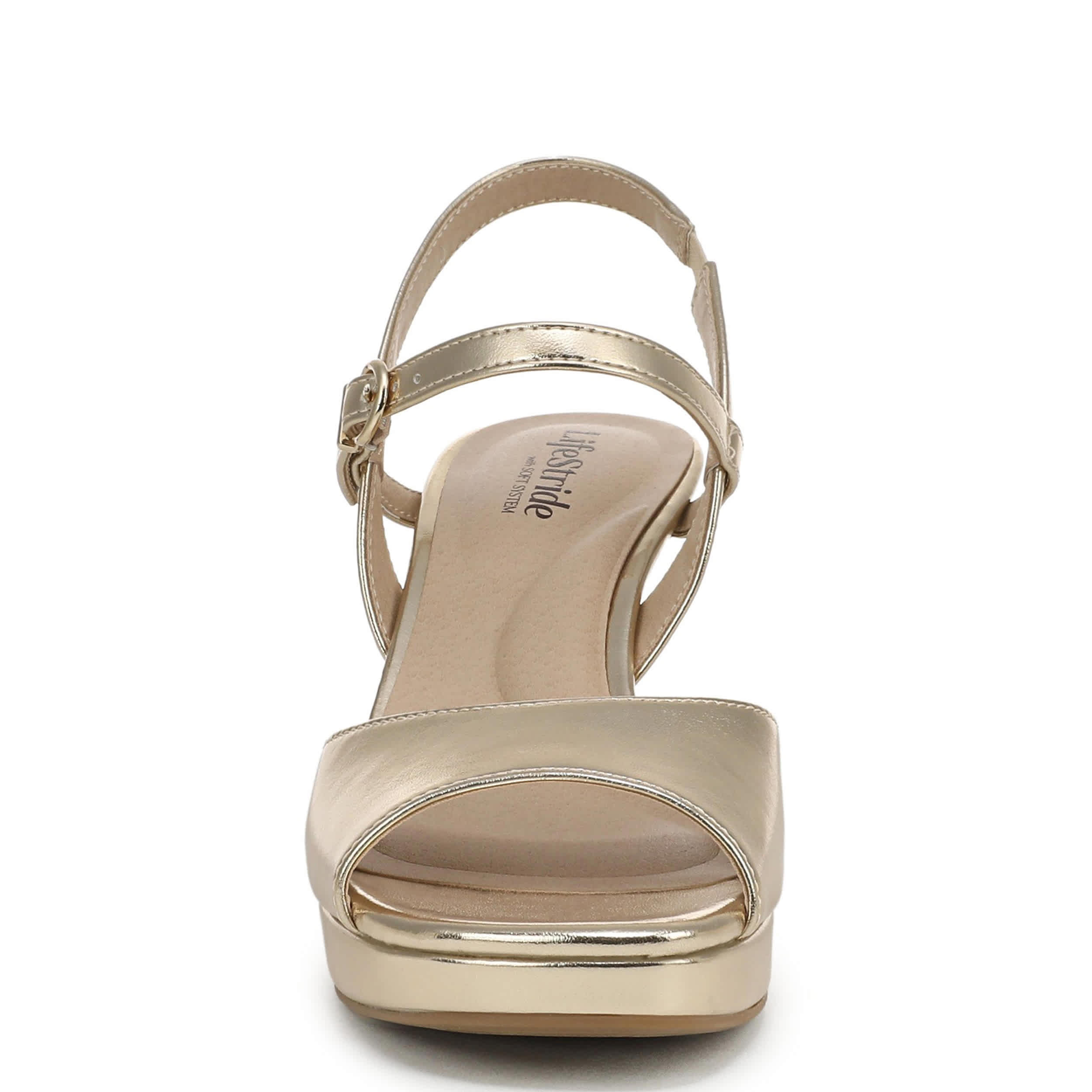 LIFESTRIDE-WOMENS GWENDOLYN SANDAL-GOLD & 