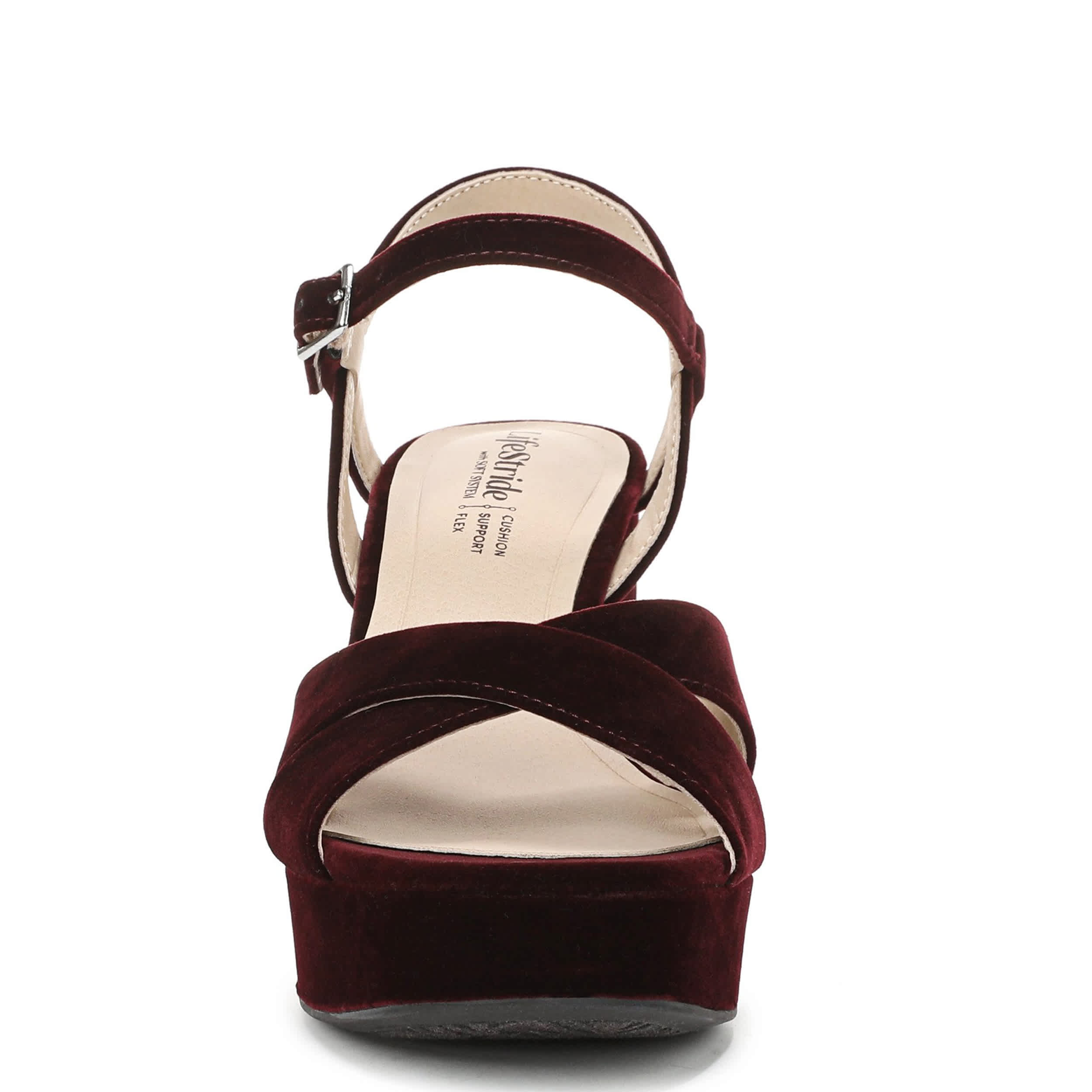 LIFESTRIDE-WOMENS ALICE SANDAL-CORDOVAN & 