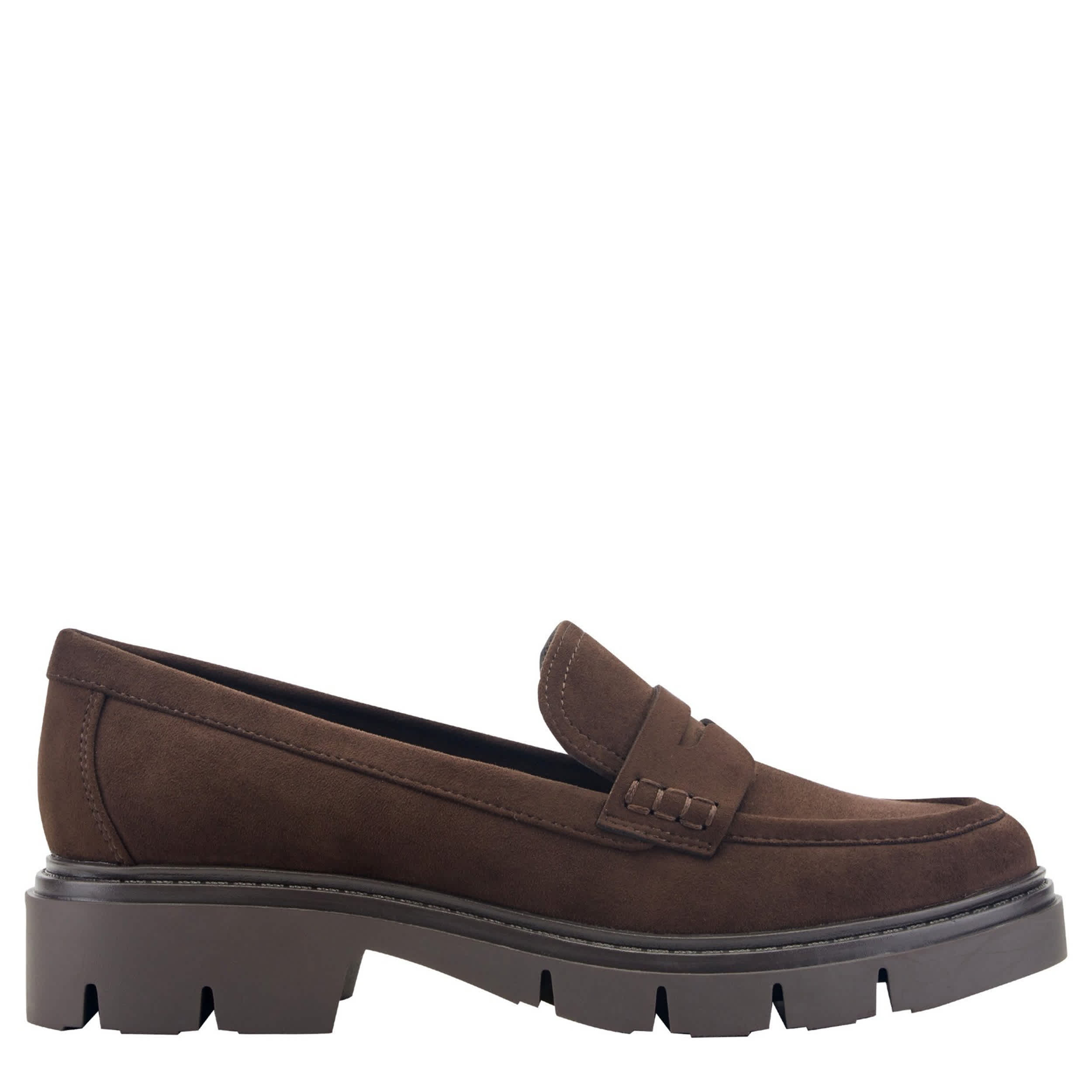 MARC FISHER-WOMENS CUBE2 LOAFER-CHOCOLATE & 