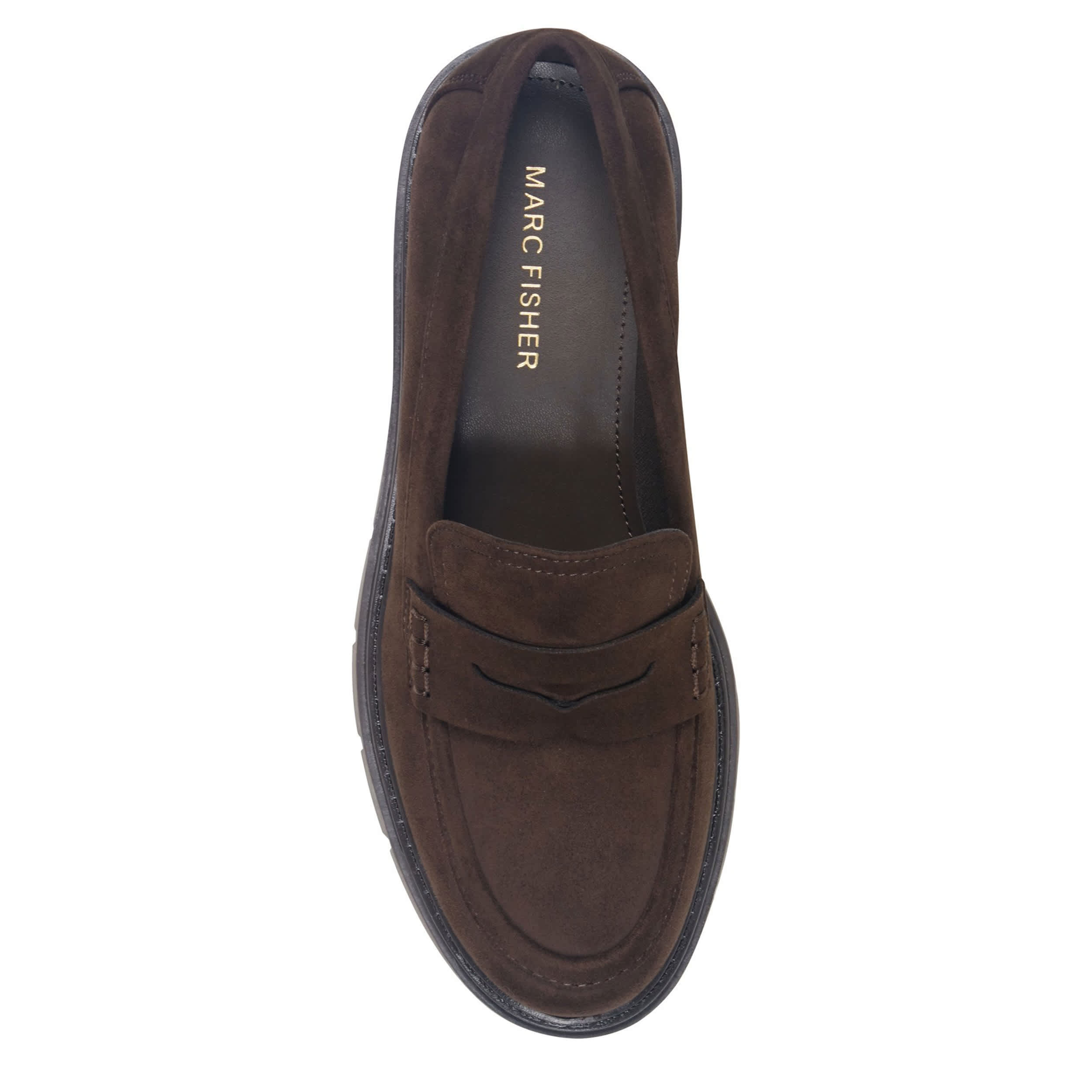 MARC FISHER-WOMENS CUBE2 LOAFER-CHOCOLATE & 