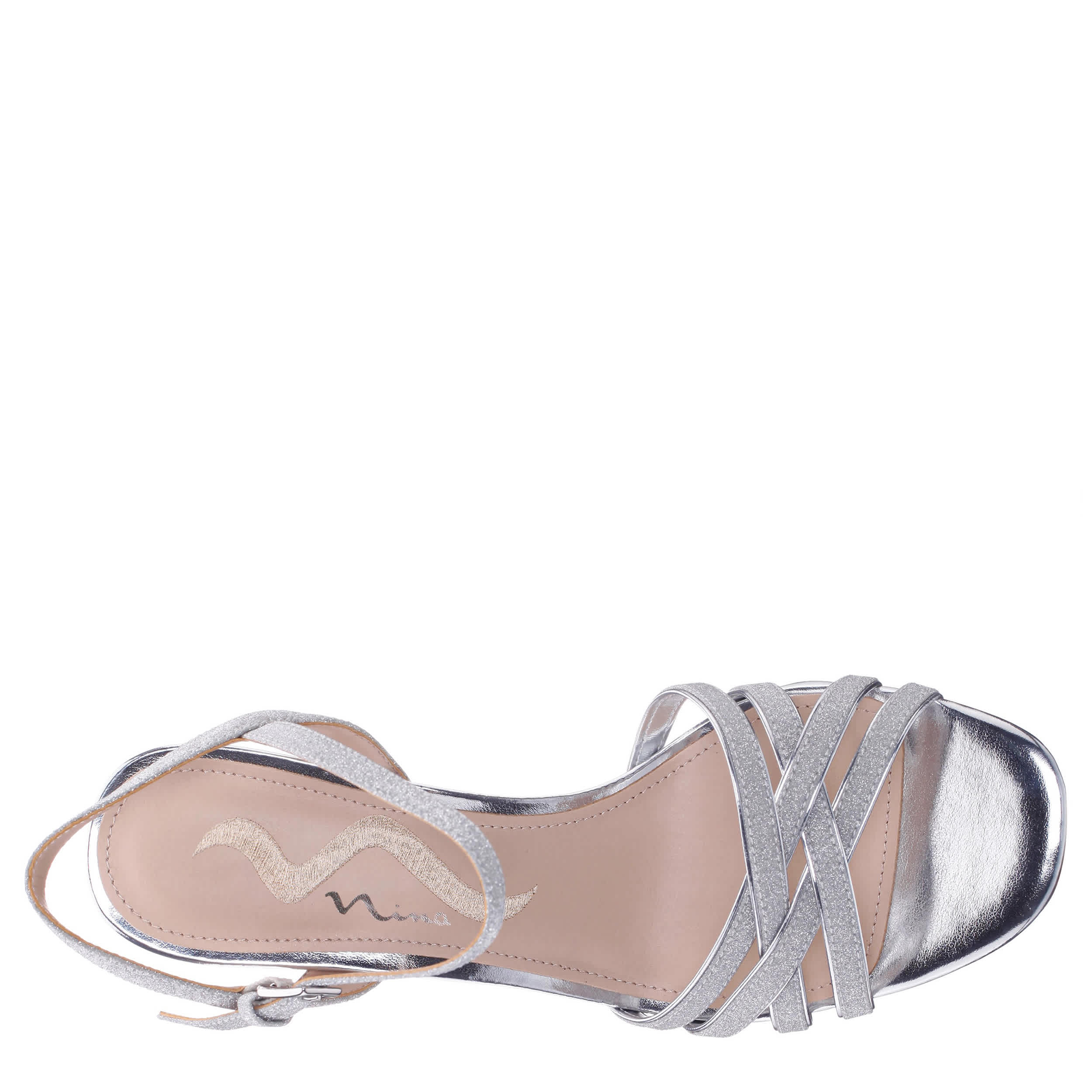 N BY NINA-WOMENS AMINA SANDAL-SILVER & SILVER