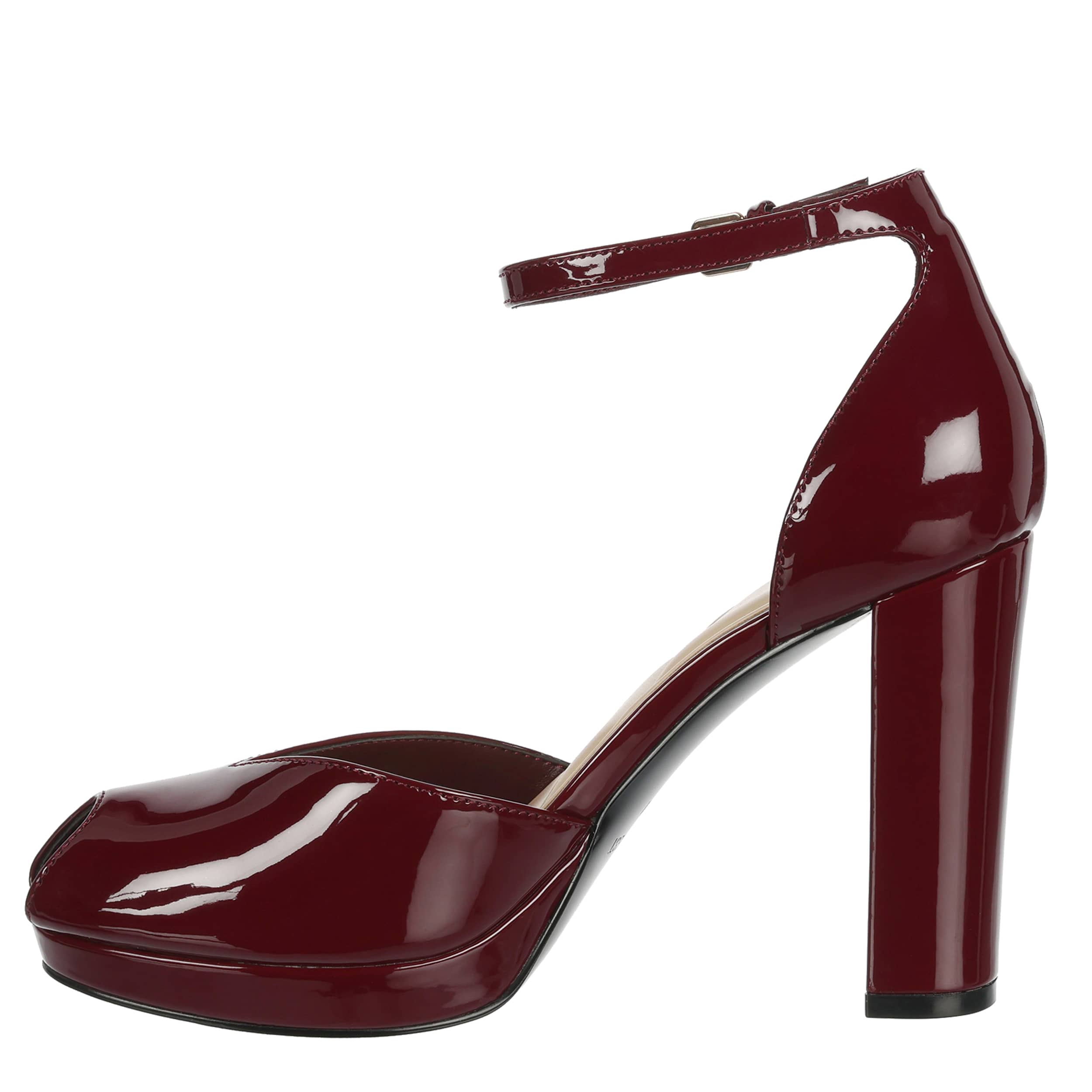 NINE WEST-WOMENS EARNA3 PLATFORM SANDAL-BURGUNDY & 